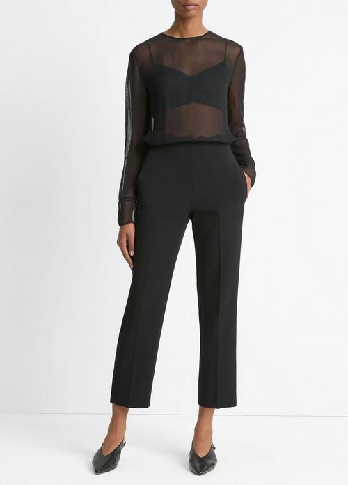 Velvet-Trim Pull-On Pant