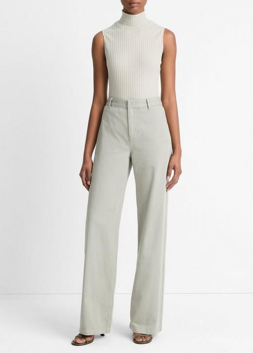 Cotton Low-Rise Wide-Leg Pant