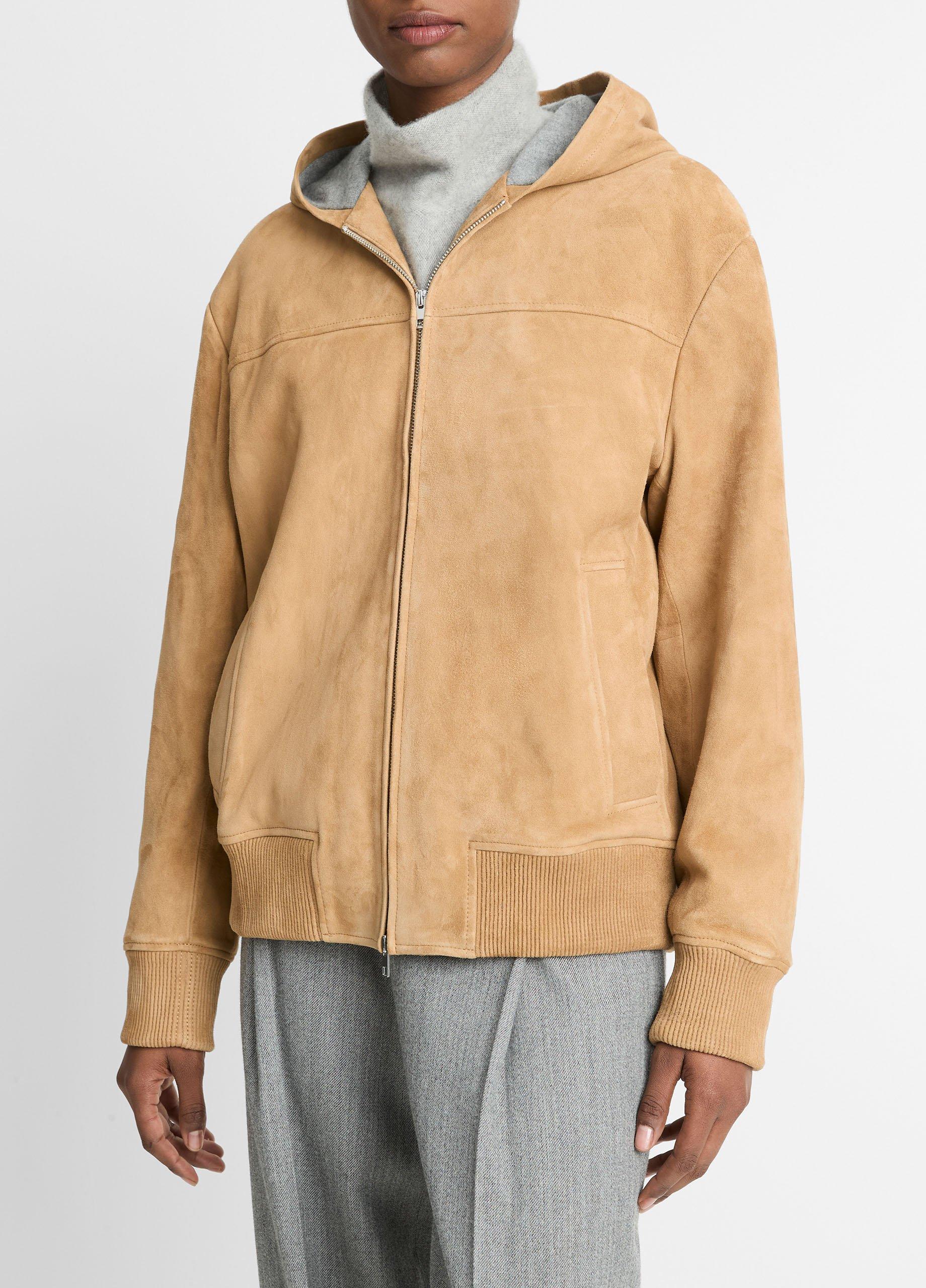 Thumbnail of Knit-Lined Suede Hoodie