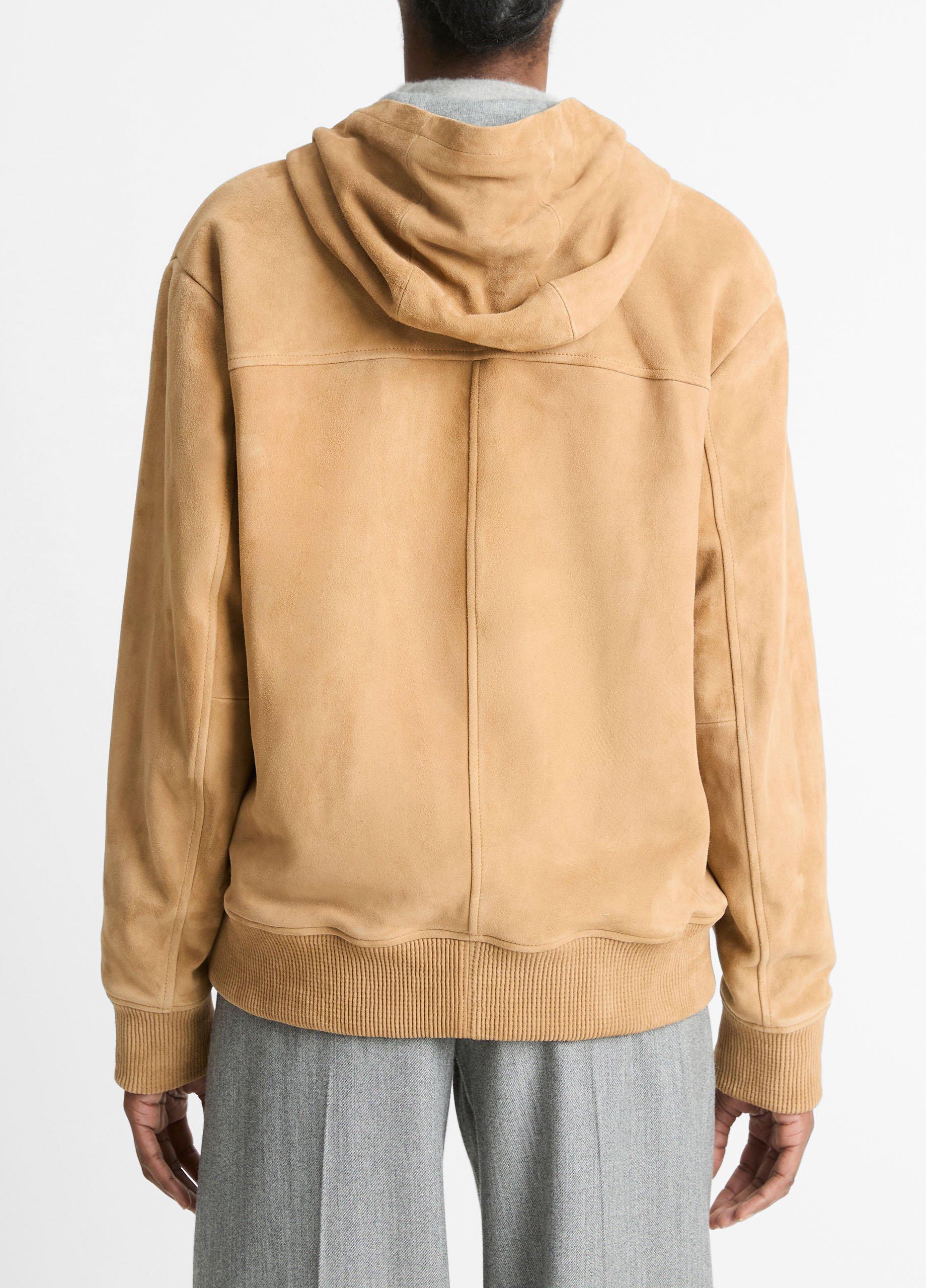Thumbnail of Knit-Lined Suede Hoodie