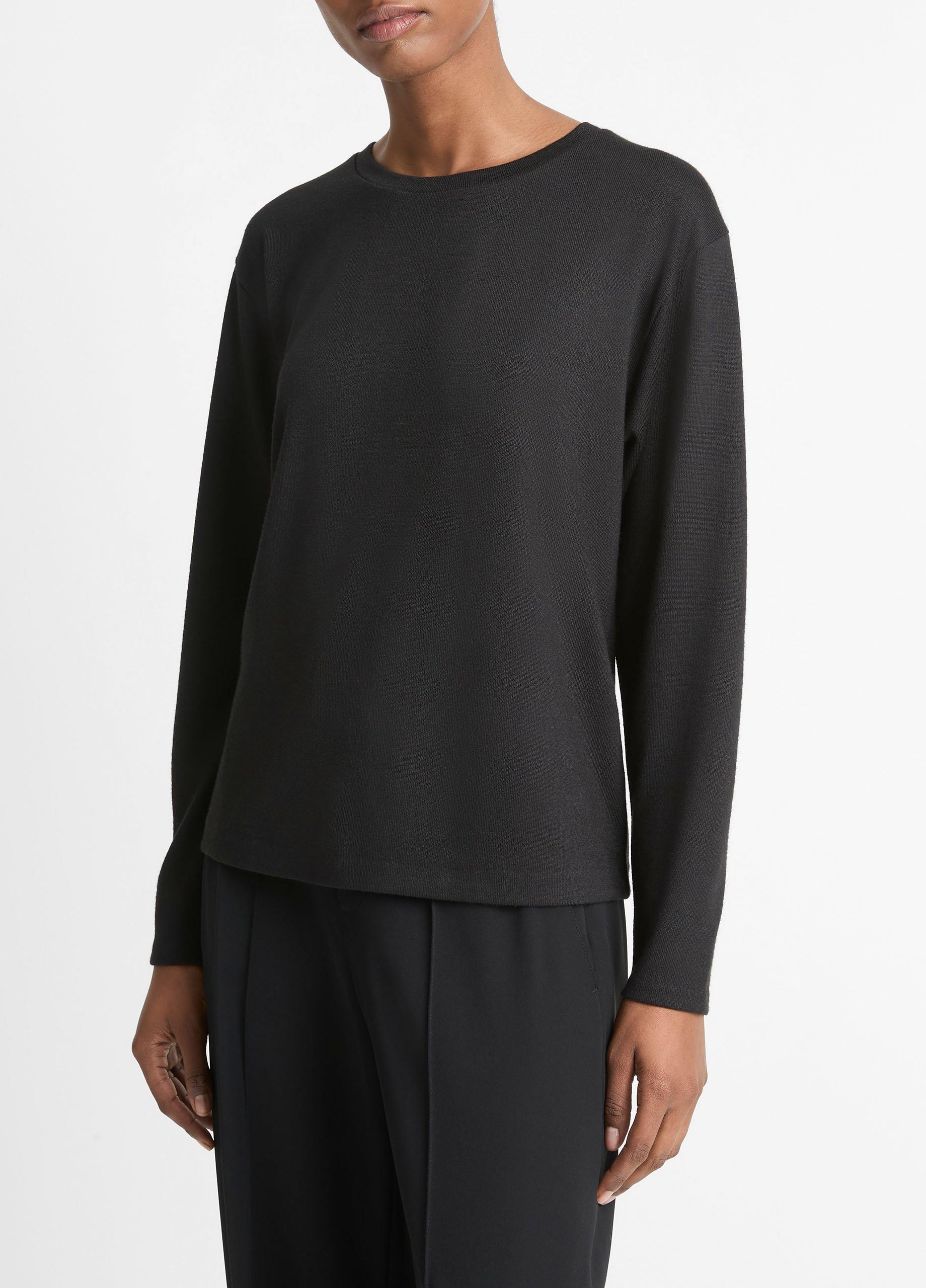 Knit Relaxed Long-Sleeve T-Shirt in Long Sleeve | Vince