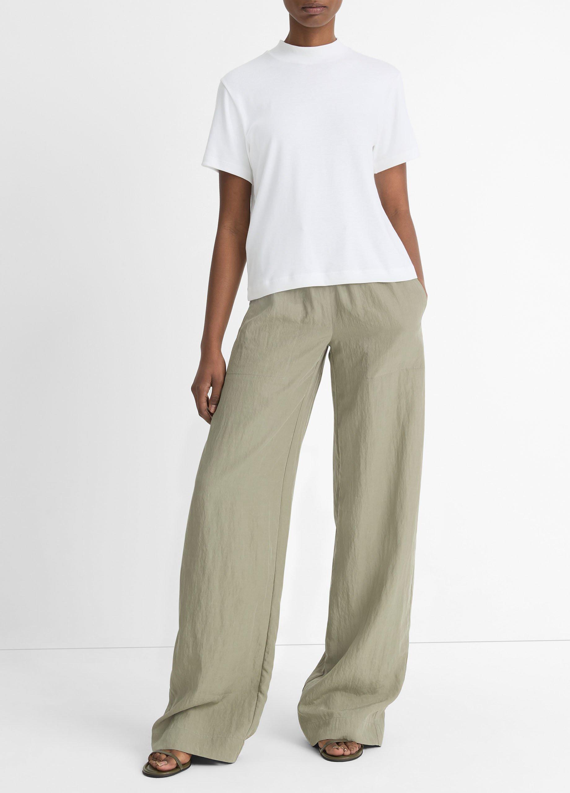 Pima Cotton Mock-Neck T-Shirt image number 0