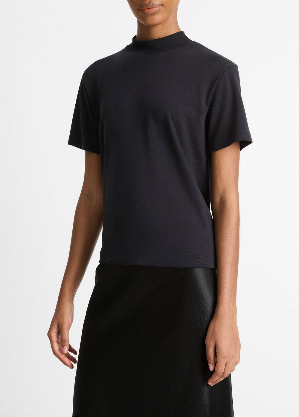 Pima-Cotton-Mock-Neck-T-Shirt- Pima-Cotton-Mock-Neck-T-Shirt-