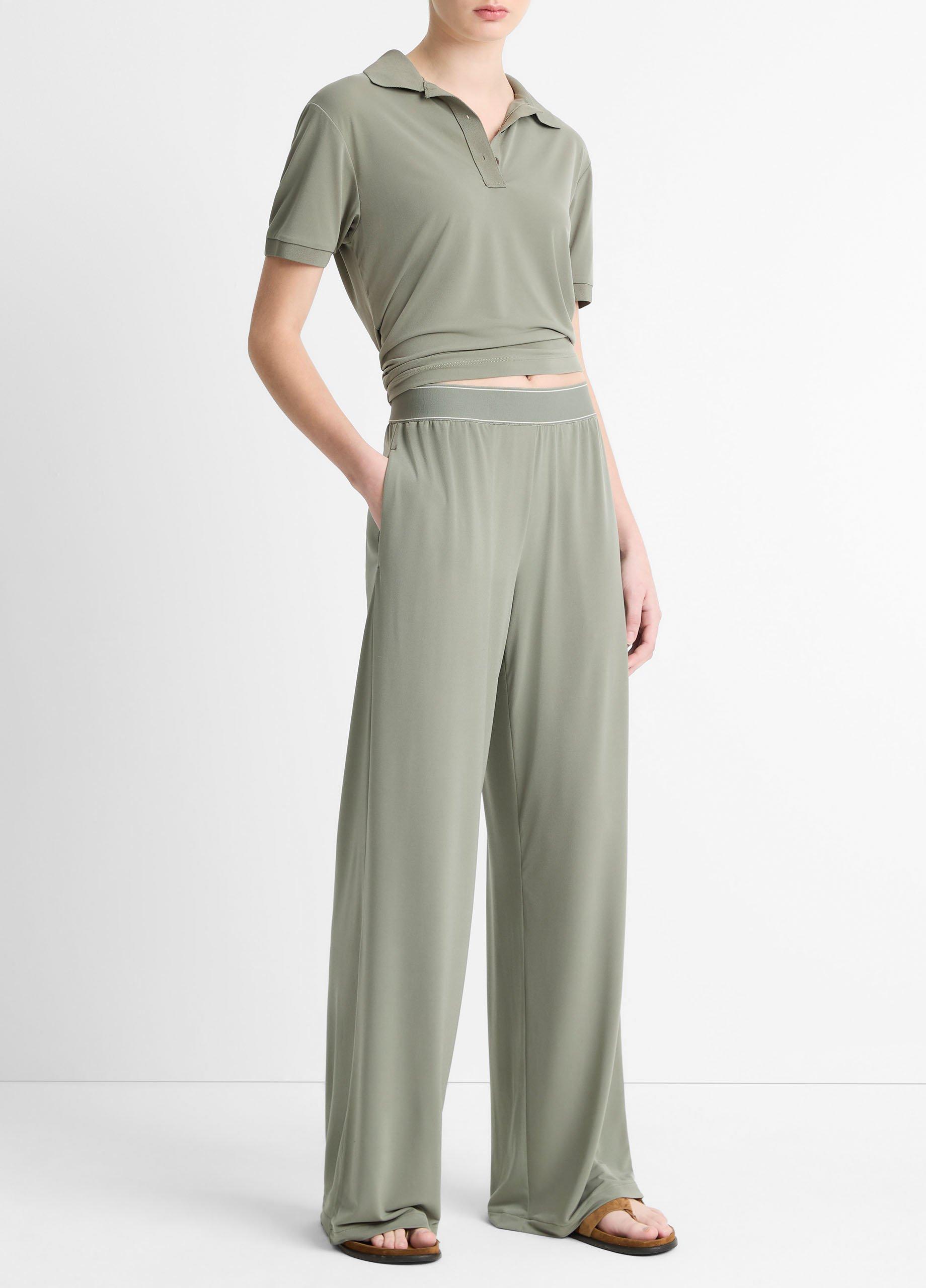 パンツ FCRB ACTIVE STRETCH JERSEY RIBBED PANTS Crinkled Jersey Wide-Leg Pant | EILEEN FISHER