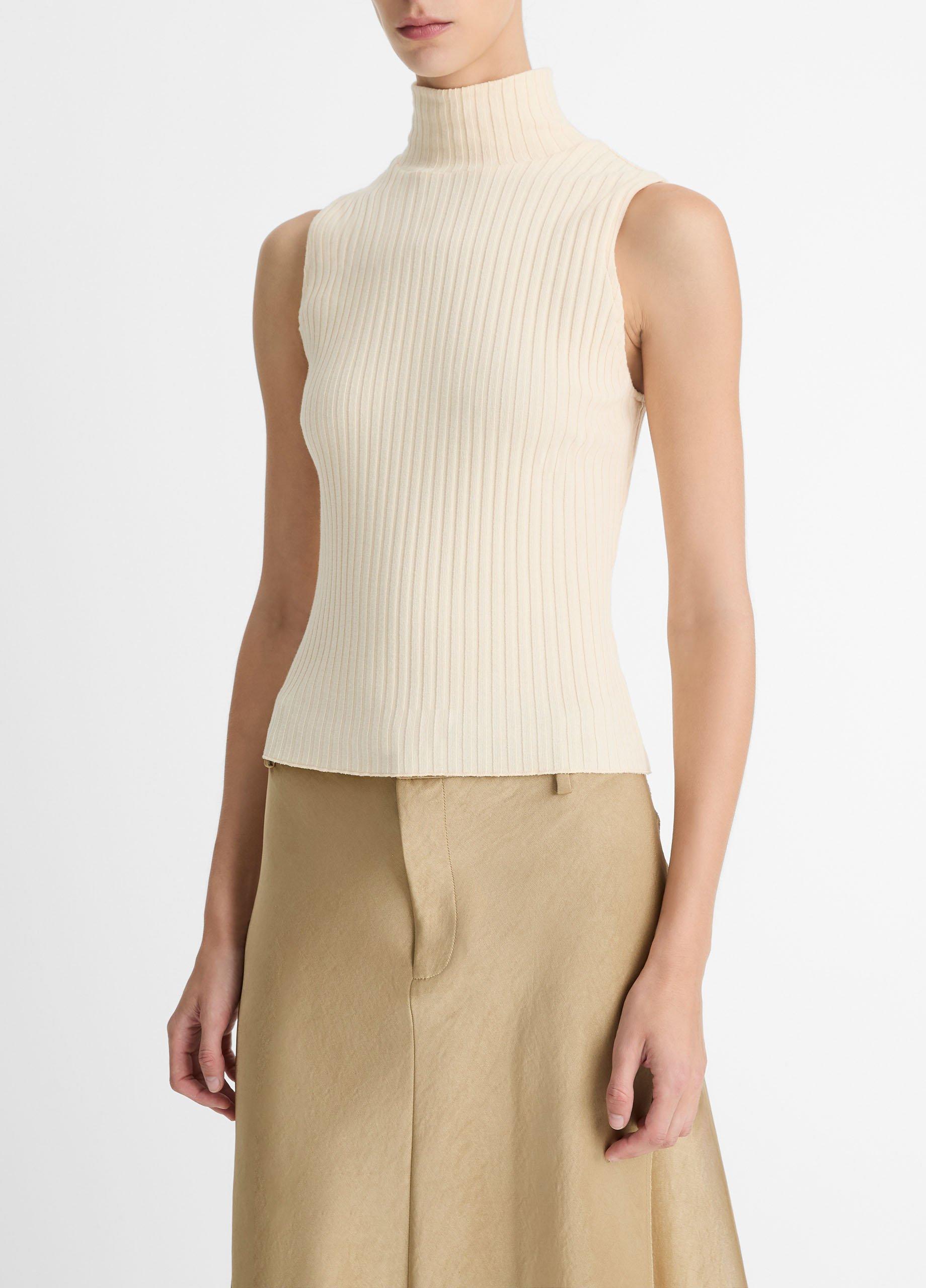 Ribbed Cotton-Blend Turtleneck Top image number 2