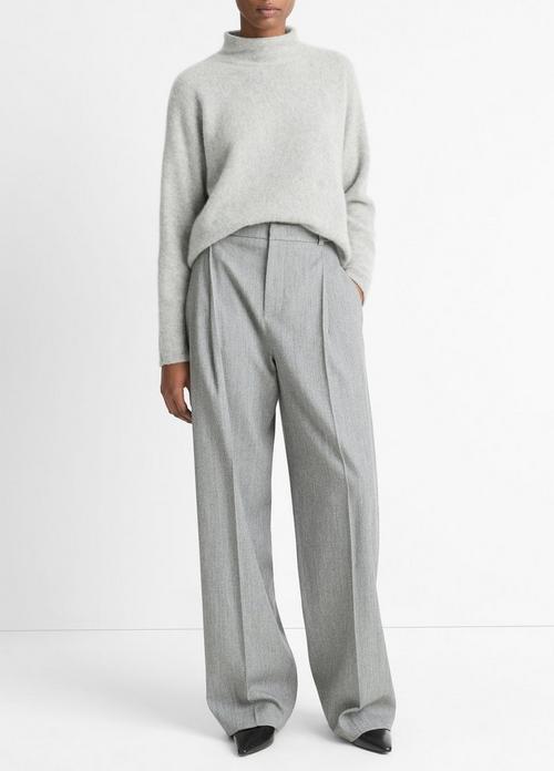 Italian Wool-Blend Twill High-Rise Trouser