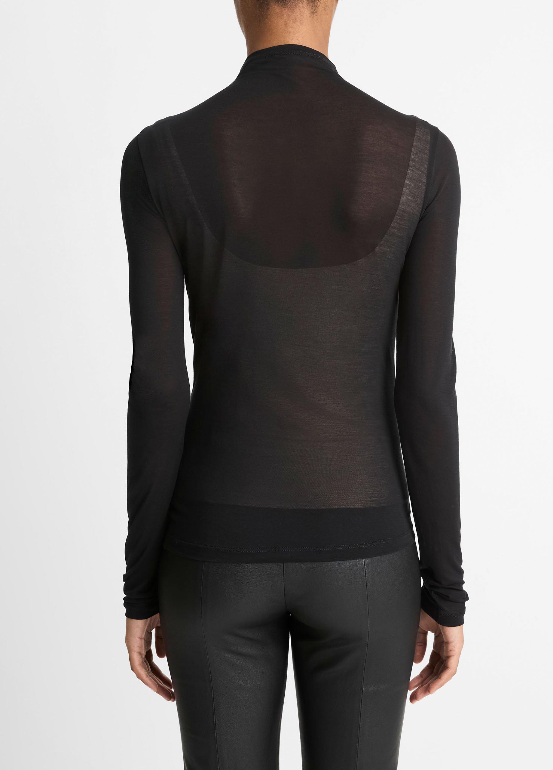 Thumbnail of Sheer Long-Sleeve Mock-Neck Top