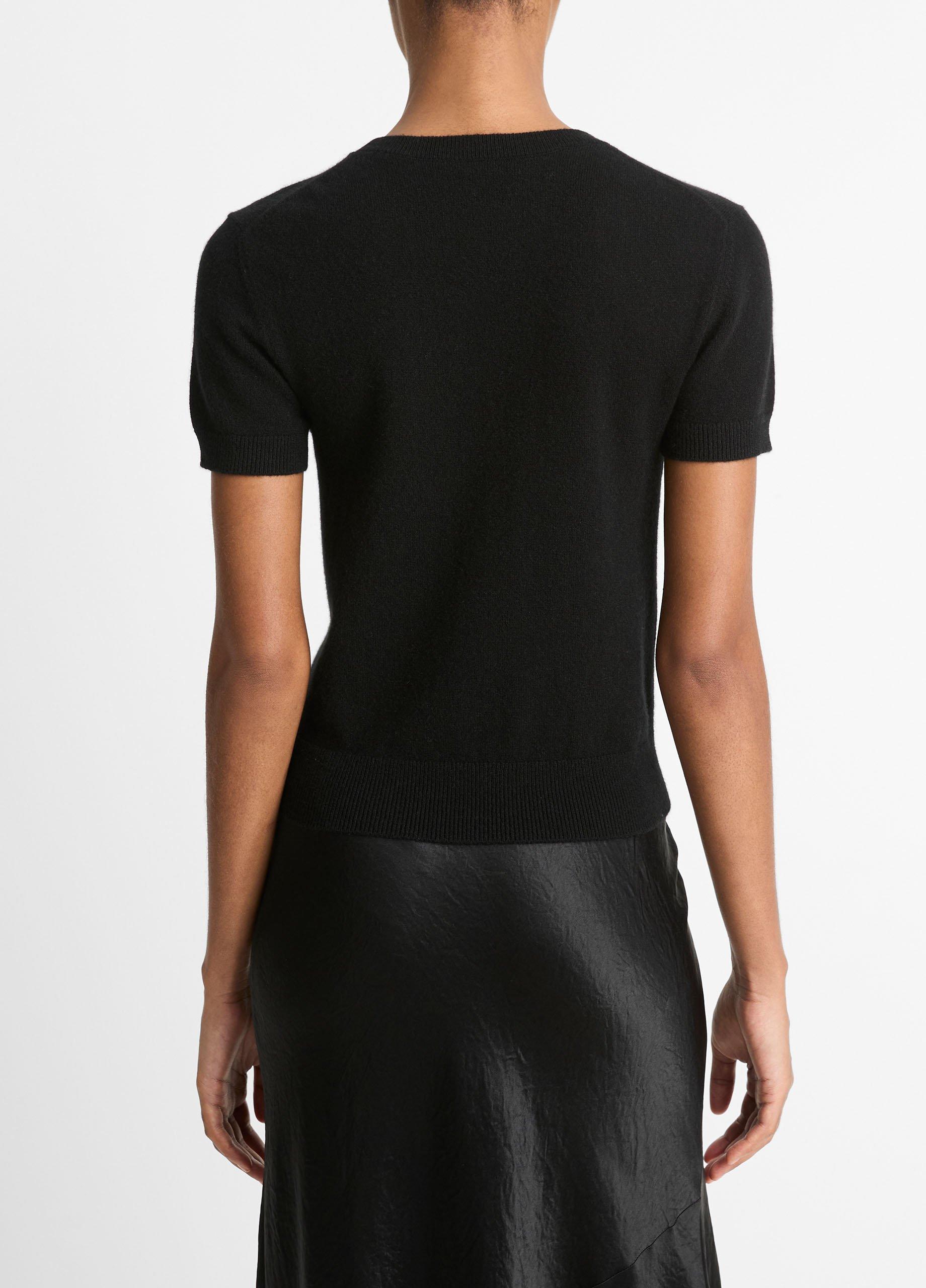 Wool & Cashmere-Blend Short-Sleeve Sweater image number 3