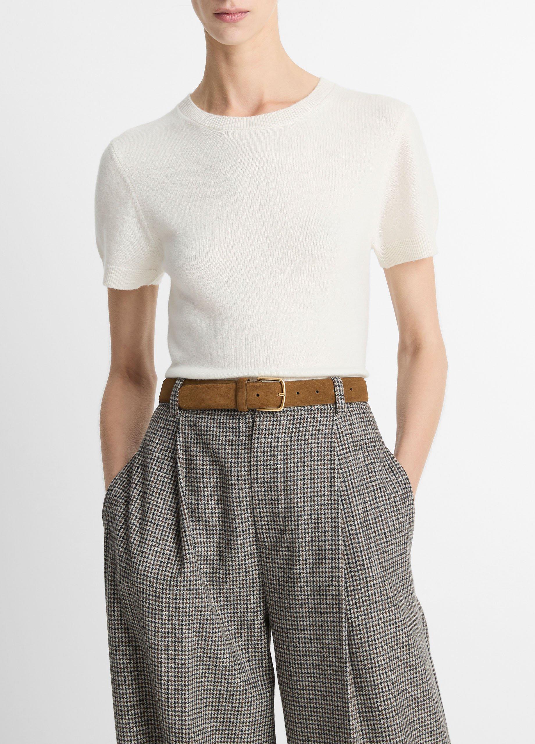Wool & Cashmere-Blend Short-Sleeve Sweater image number 0