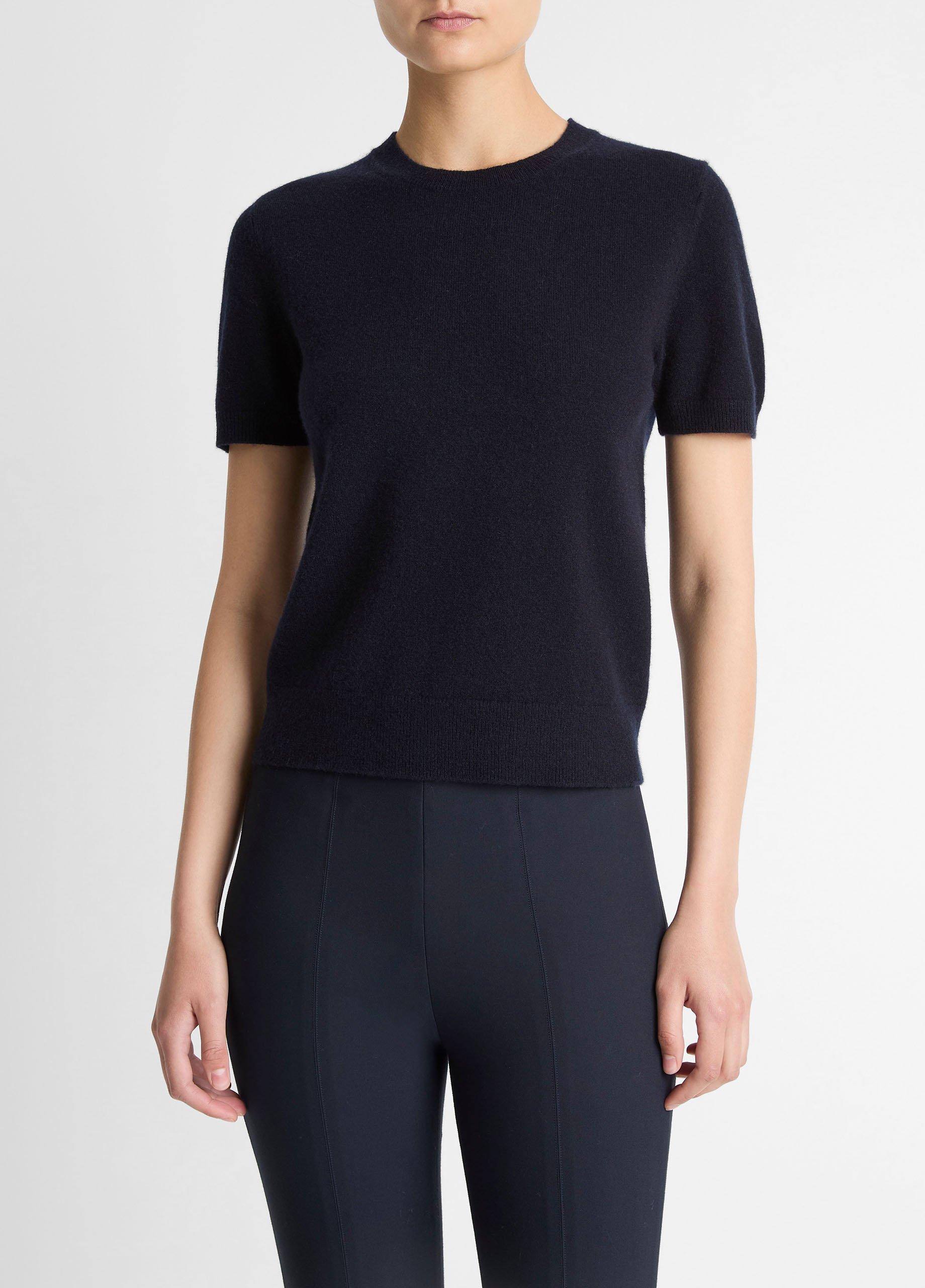 Wool & Cashmere-Blend Short-Sleeve Sweater image number 0