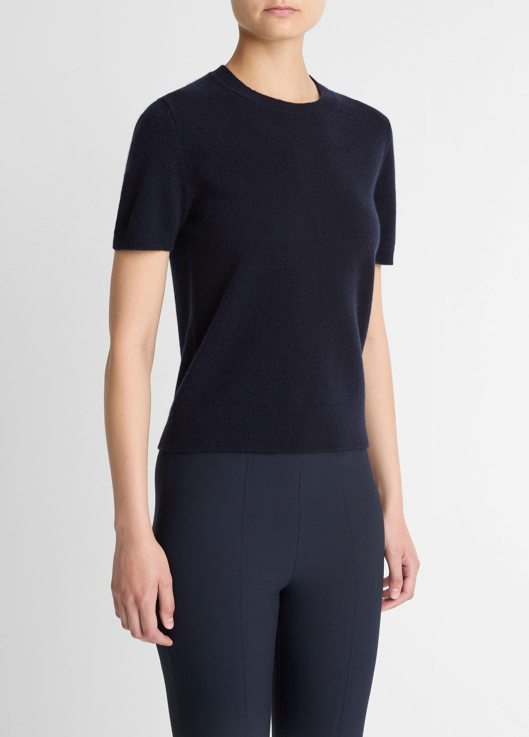 Wool & Cashmere-Blend Short-Sleeve Sweater image number 1