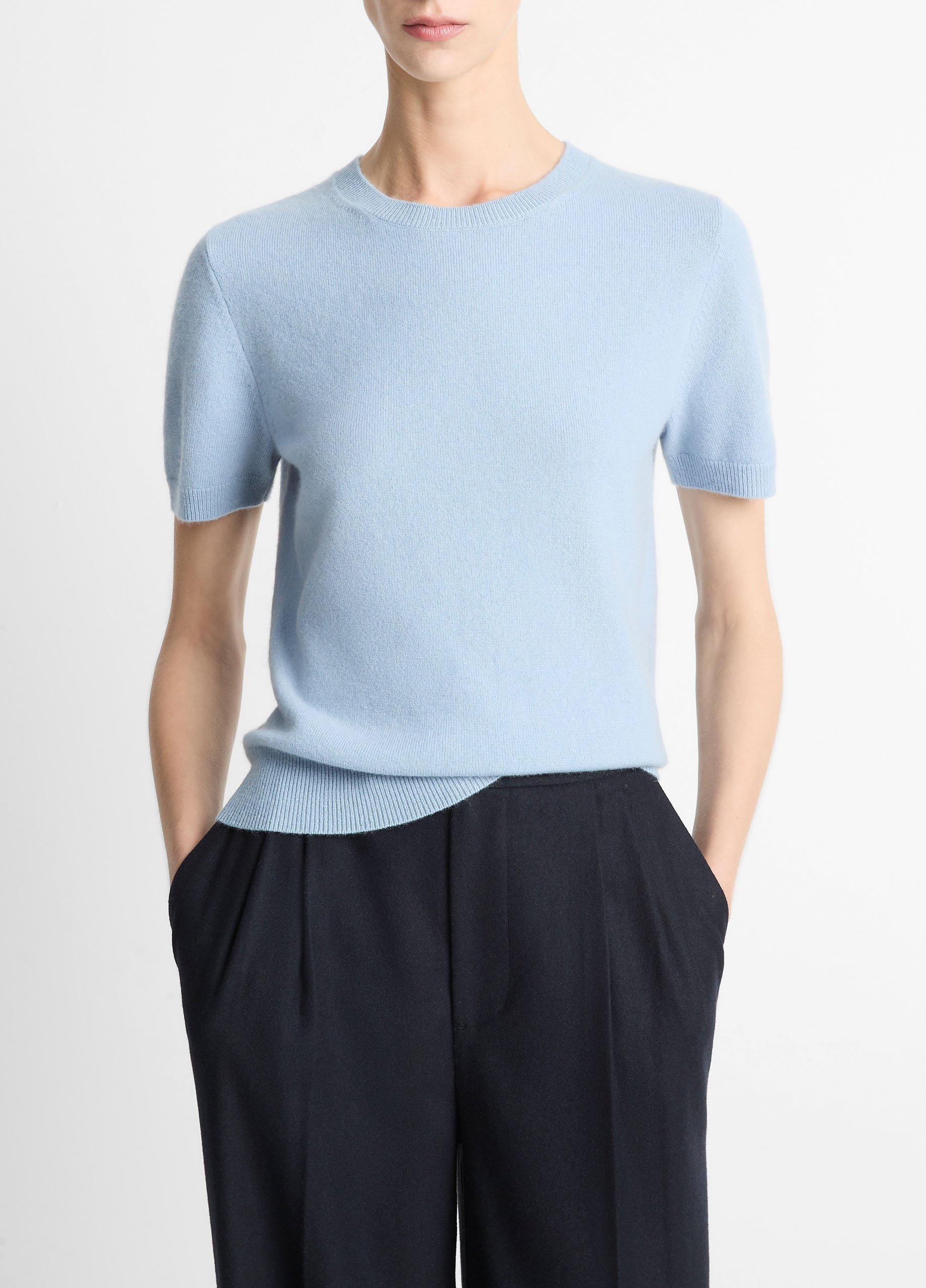 Wool & Cashmere-Blend Short-Sleeve Sweater image number 0
