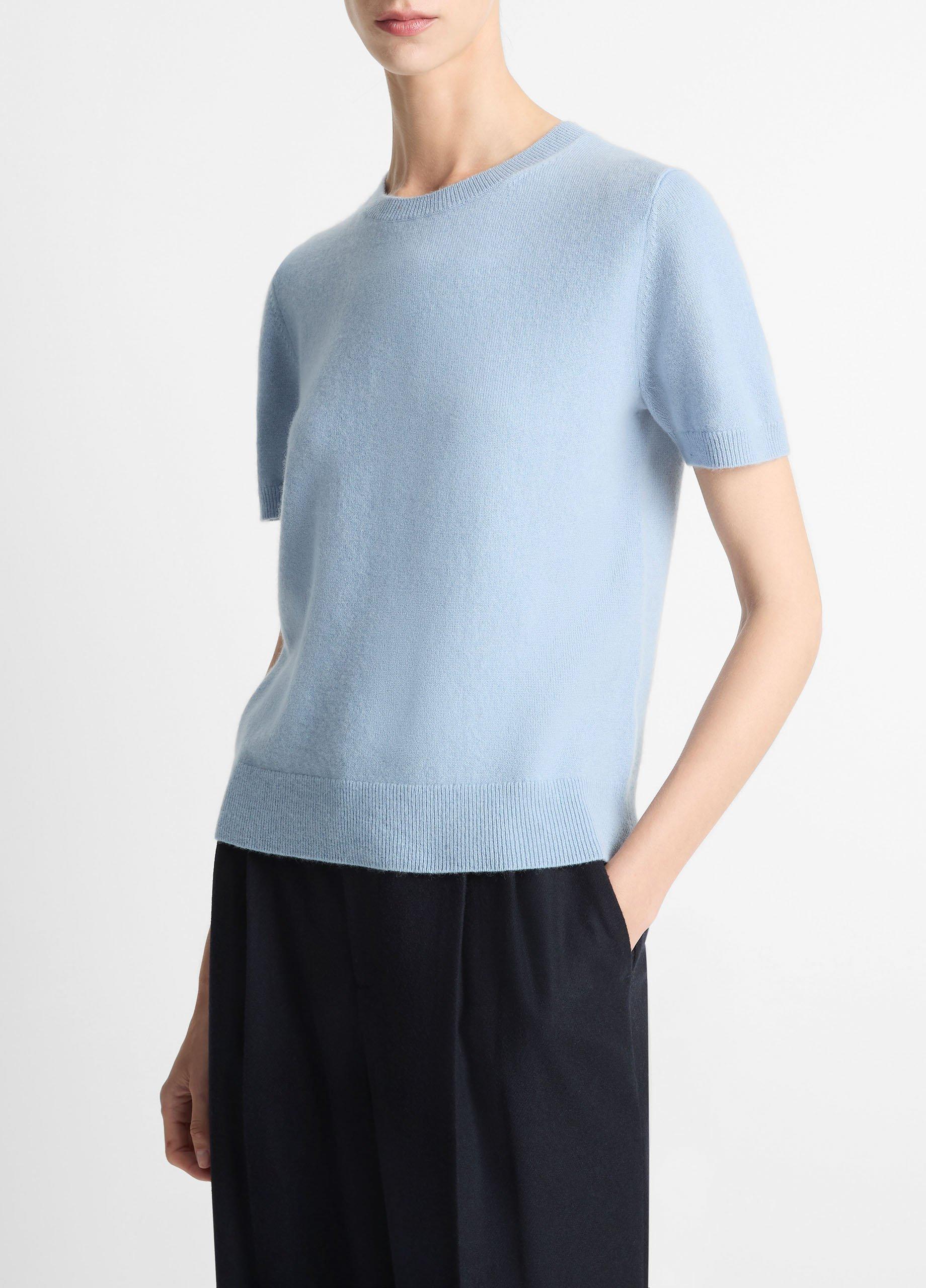 Wool & Cashmere-Blend Short-Sleeve Sweater image number 1