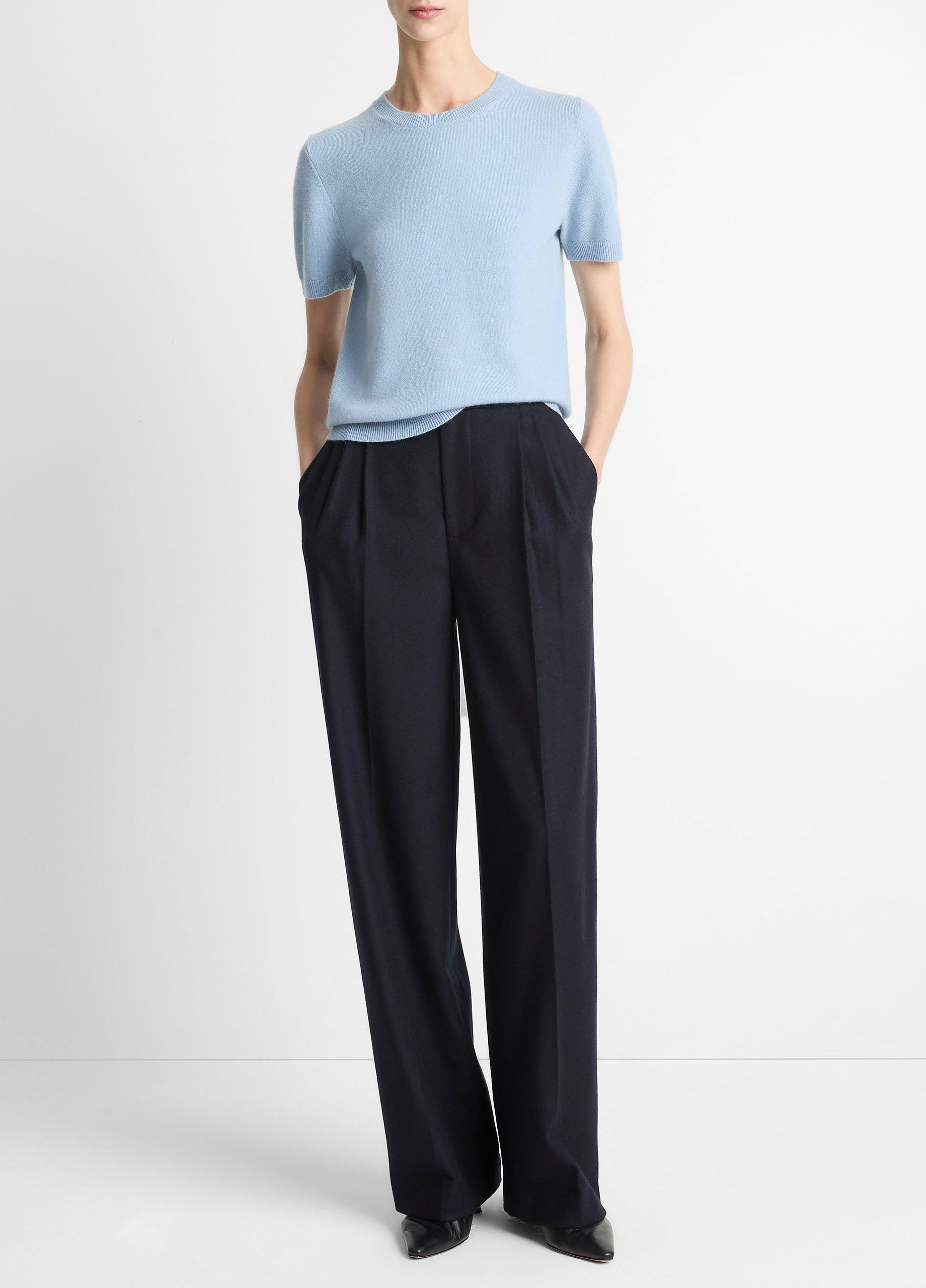 Wool & Cashmere-Blend Short-Sleeve Sweater image number 3