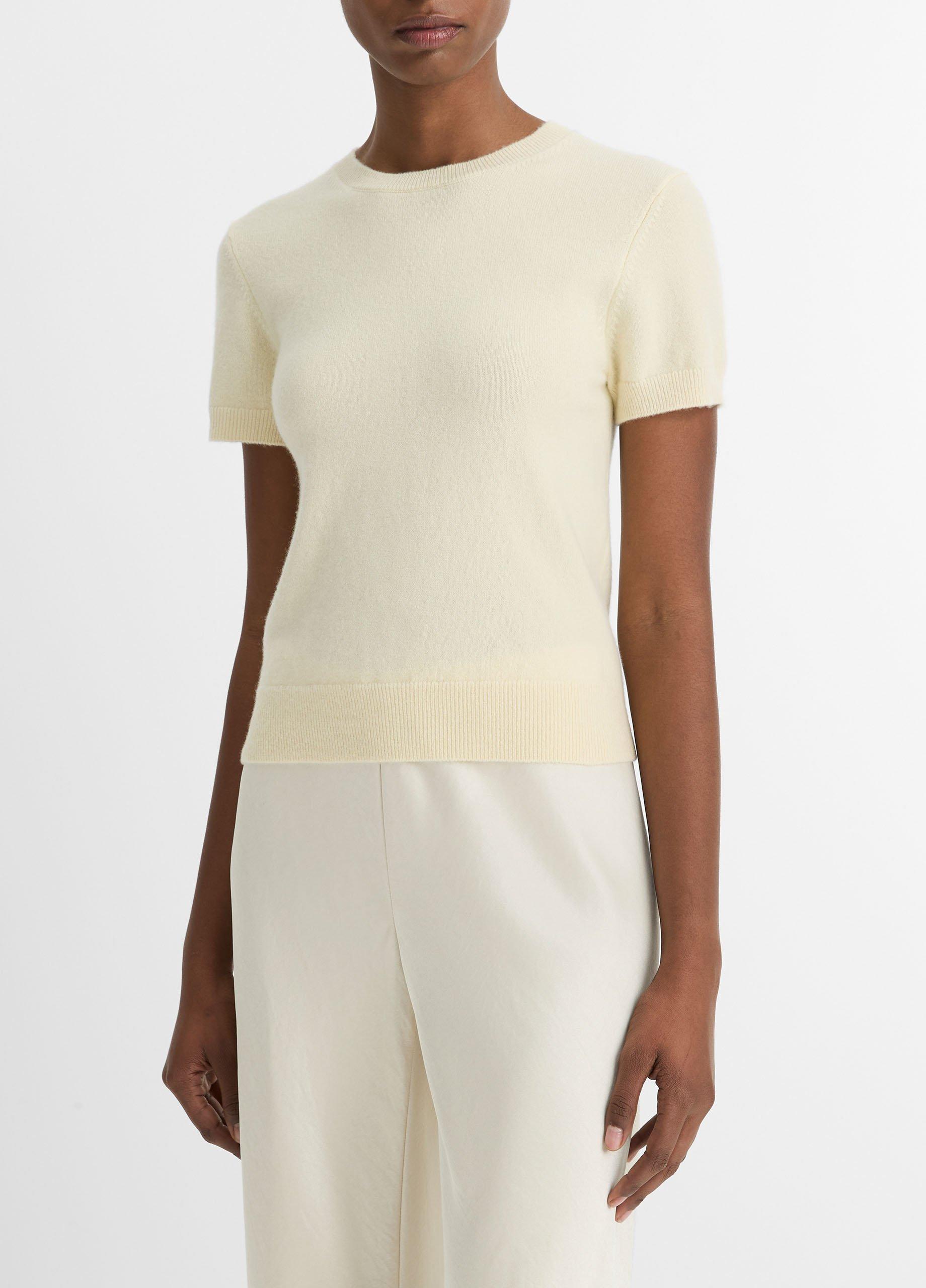 Wool & Cashmere-Blend Short-Sleeve Sweater image number 2