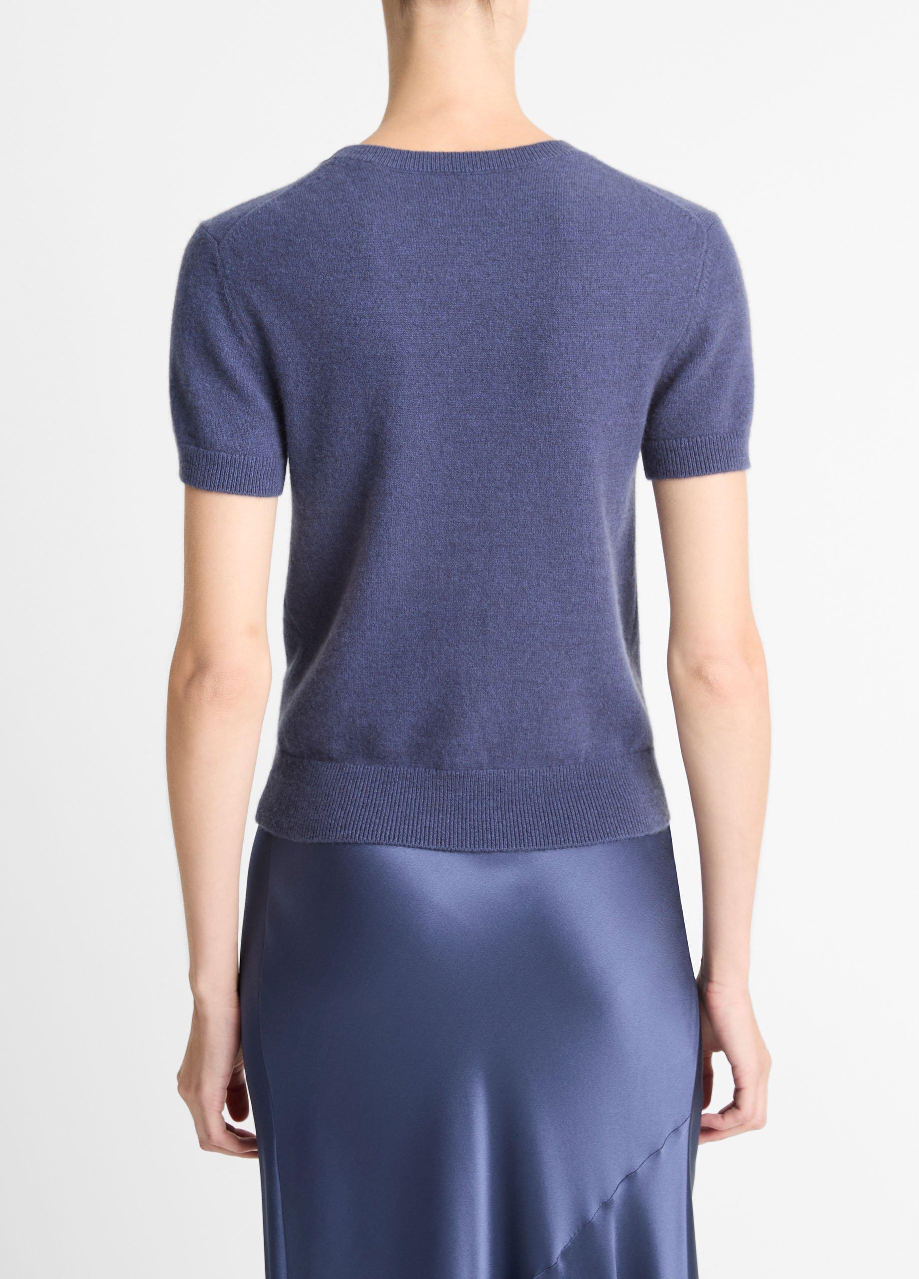 Wool & Cashmere-Blend Short-Sleeve Sweater image number 3