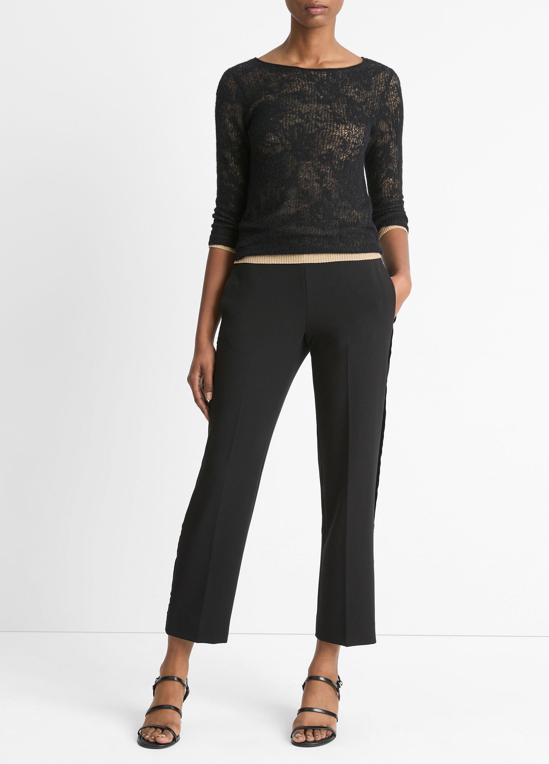 Vince floral lace stitch pullover sale