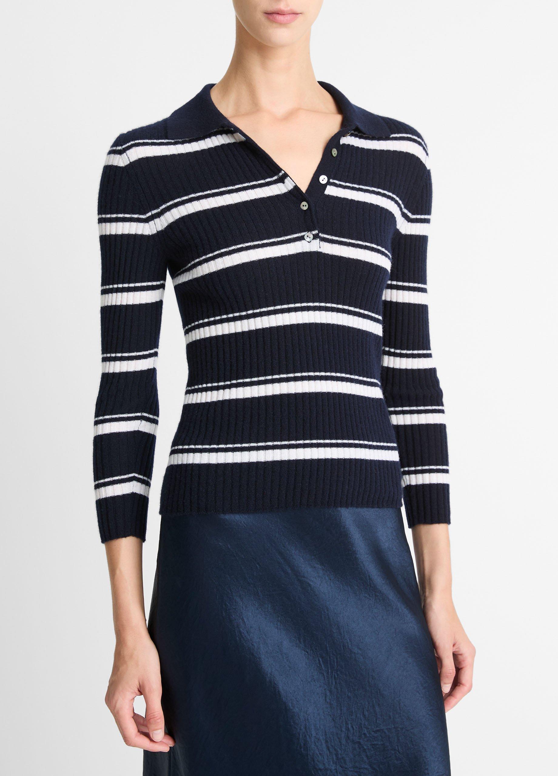Thumbnail of Striped Cashmere-Blend Polo Sweater