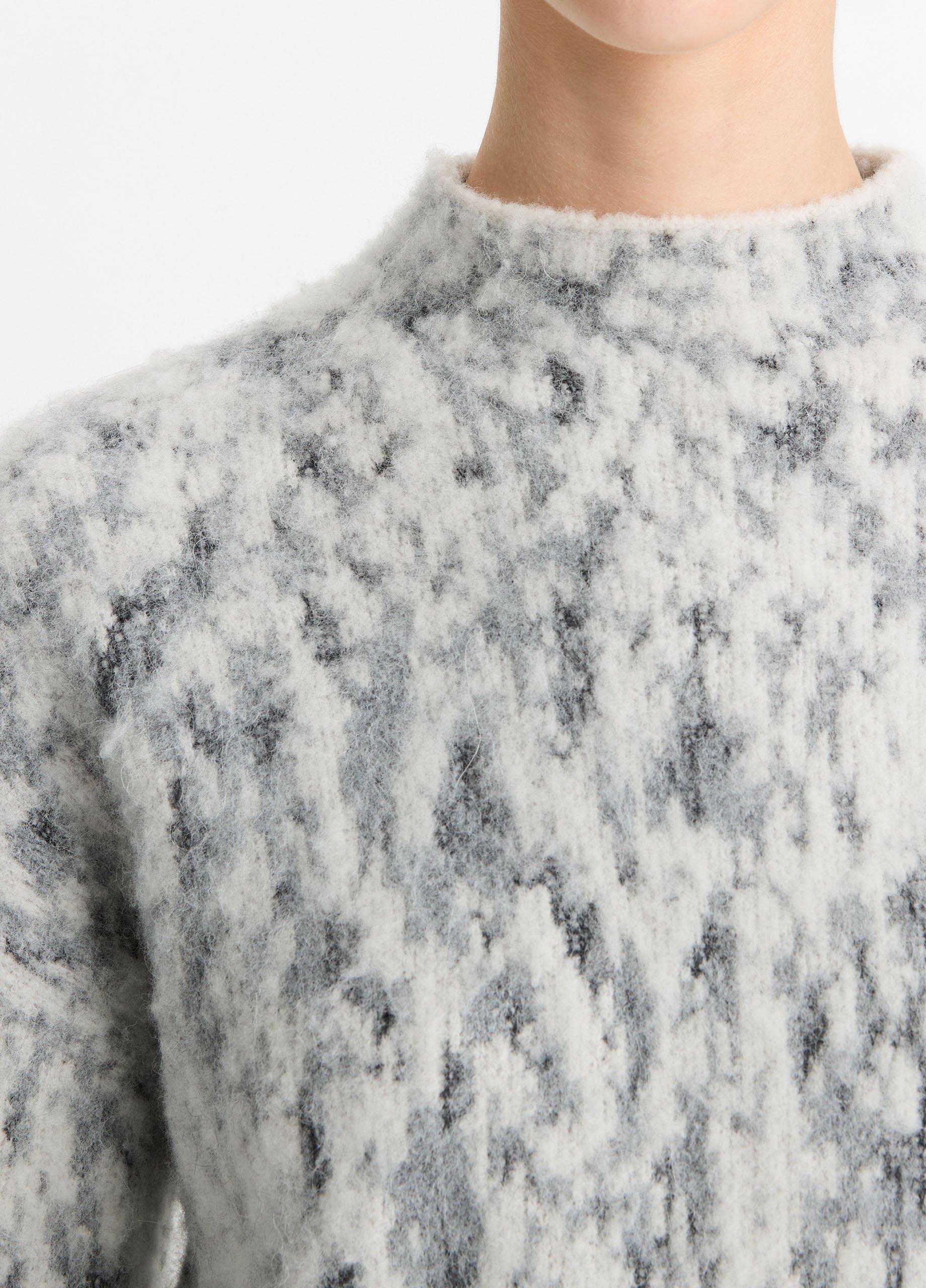 Thumbnail of Abstract Onyx Jacquard Wool-Blend Mock Neck Sweater