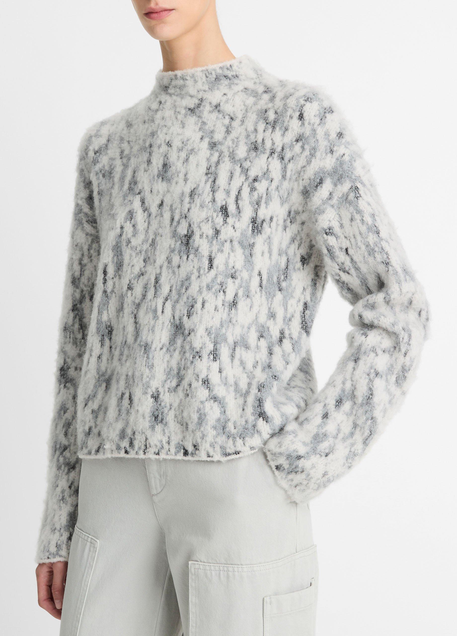 Thumbnail of Abstract Onyx Jacquard Wool-Blend Mock Neck Sweater