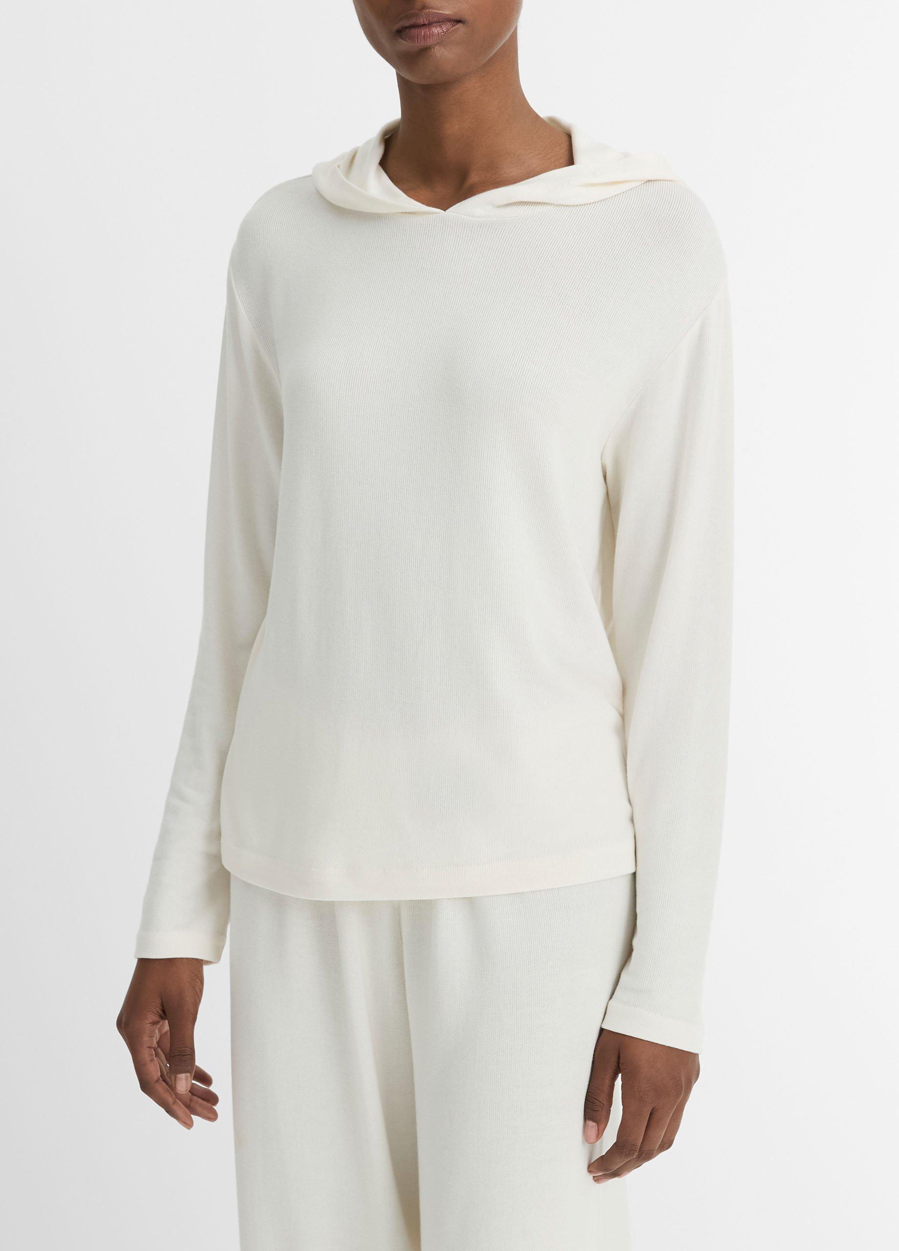 HLT Lounge Drawstring Hoodie アイボリー Lounge Hoodie in Shirts & Tees | Vince