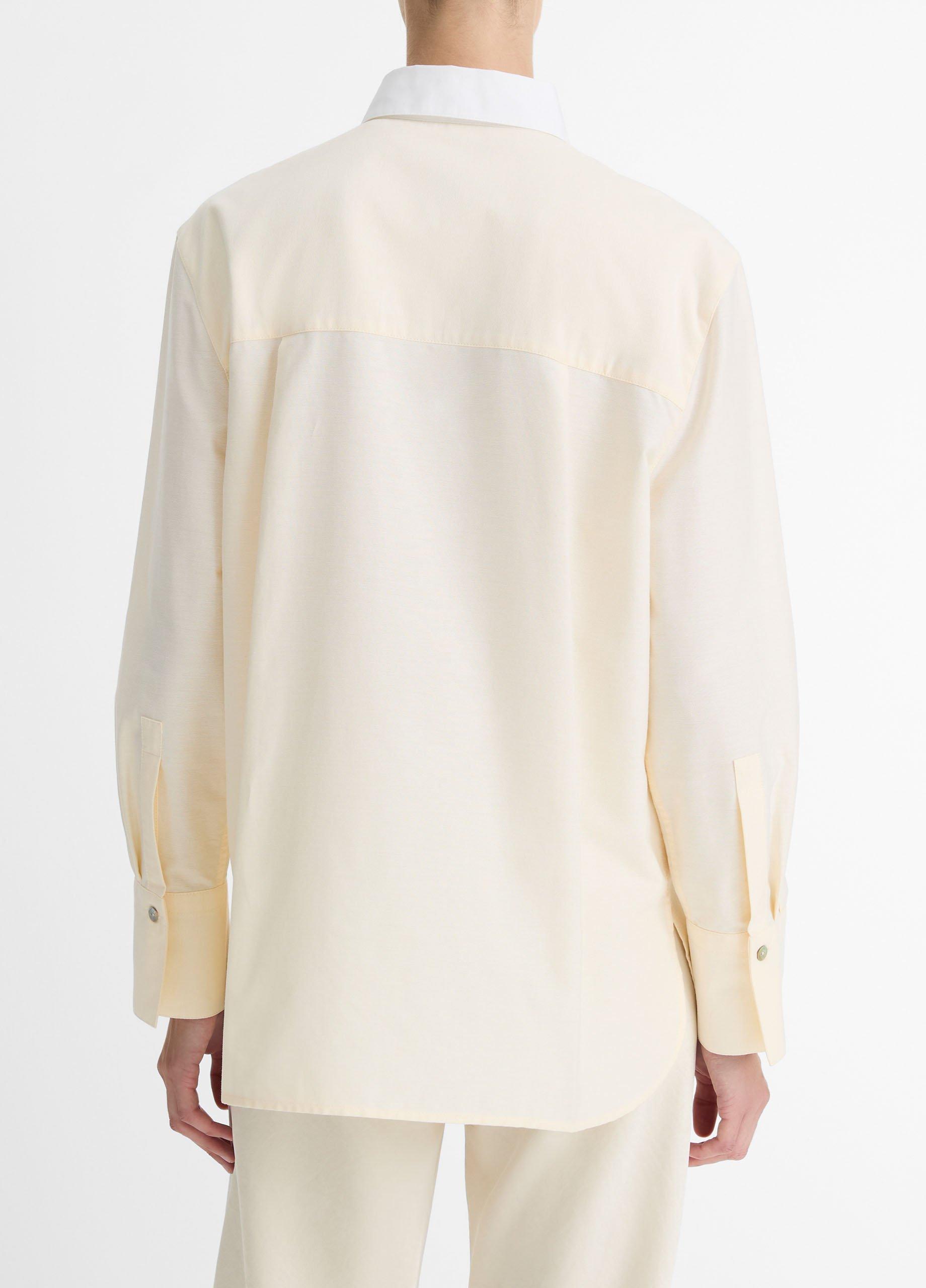 Contrast-Collar Cotton Oxford Shirt image number 3
