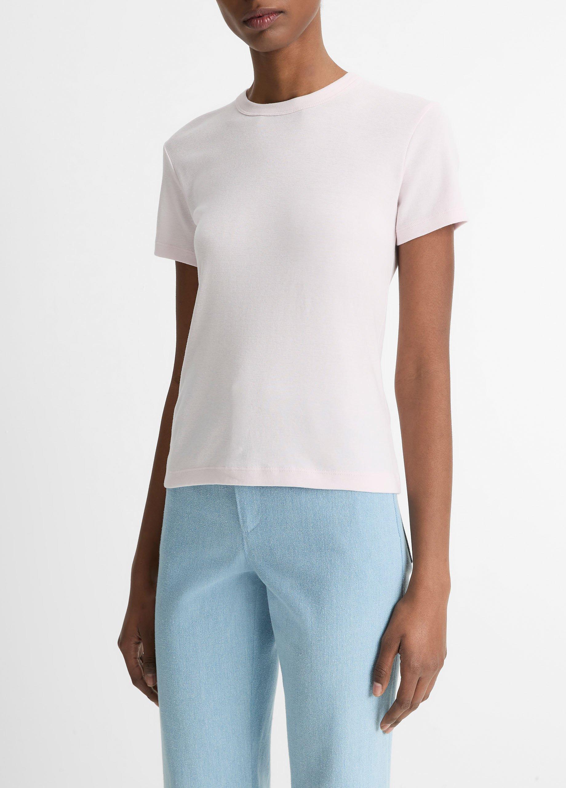 Pima Cotton-Blend '90s Shrunken T-Shirt in Short Sleeve | Vince