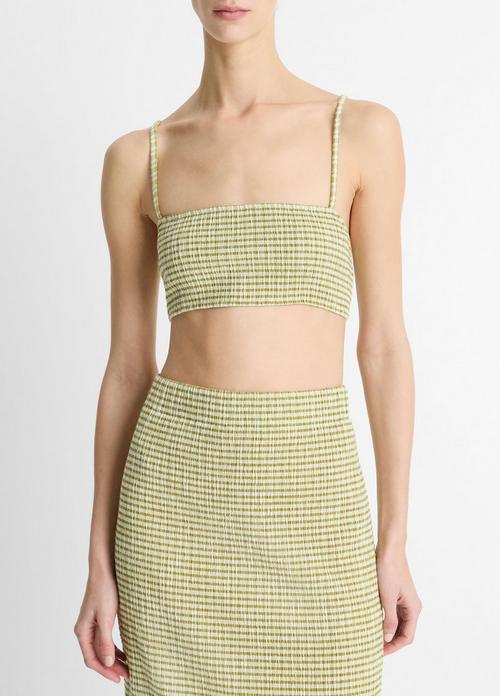 Checked Smocked Shrunken Camisole