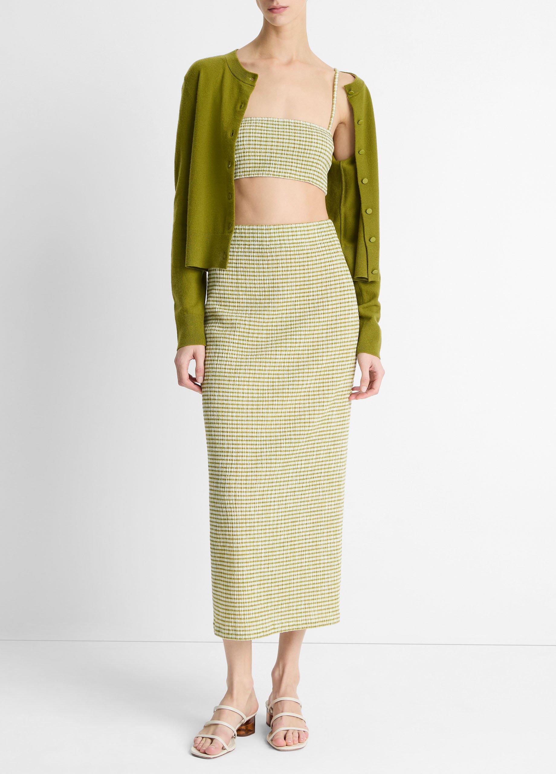 Checked Smocked Shrunken Camisole image number 3