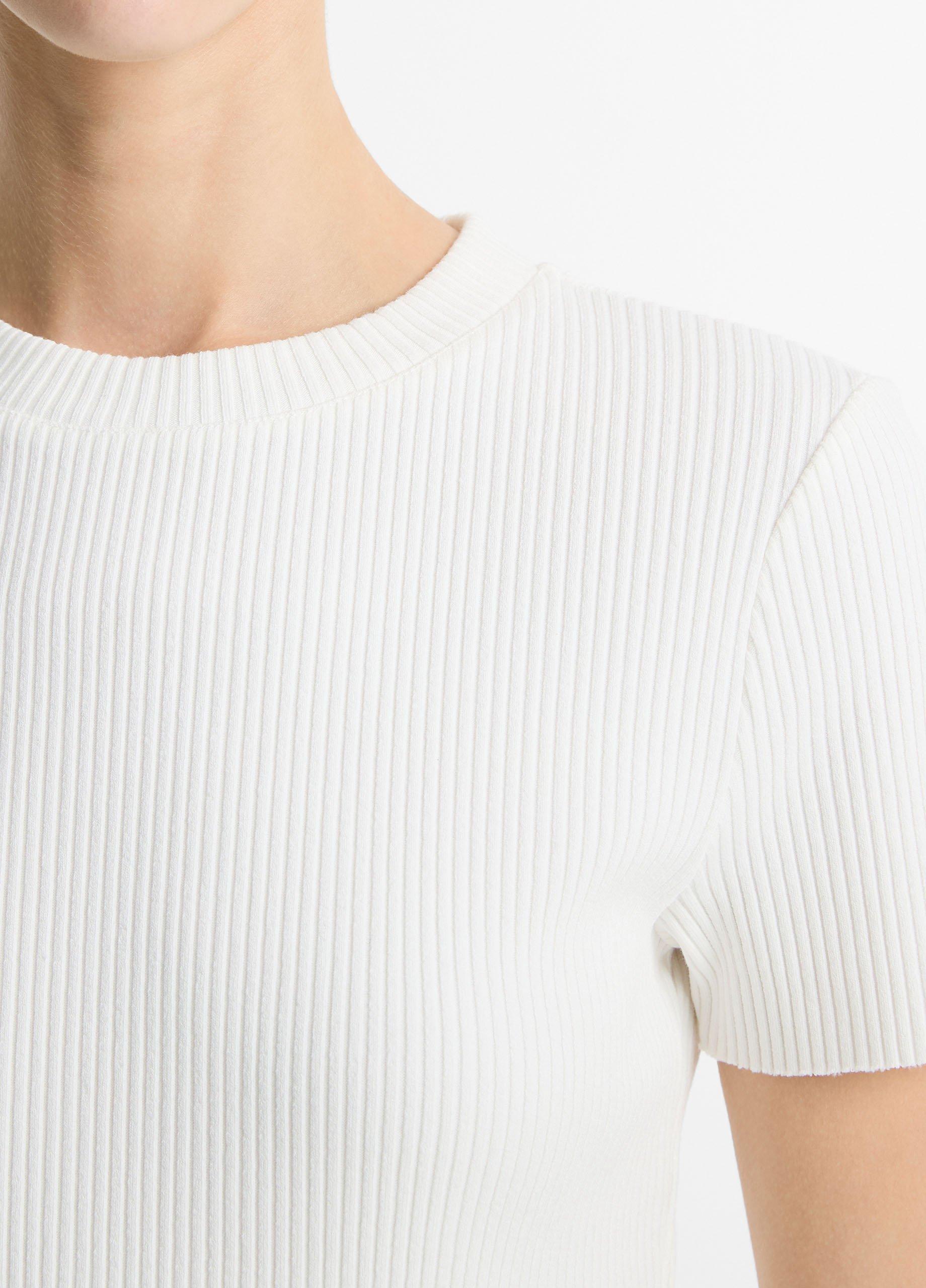 Ribbed Cotton-Blend Crew Neck Dress image number 3