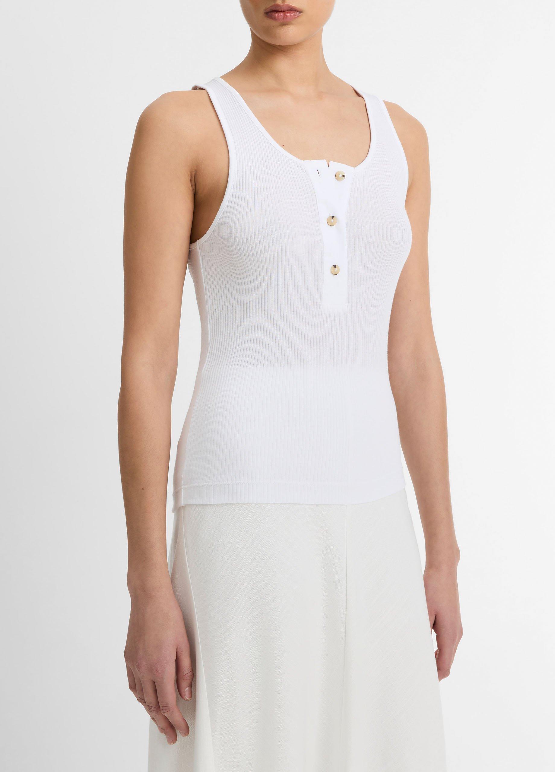 Pima Cotton Henley Tank image number 1