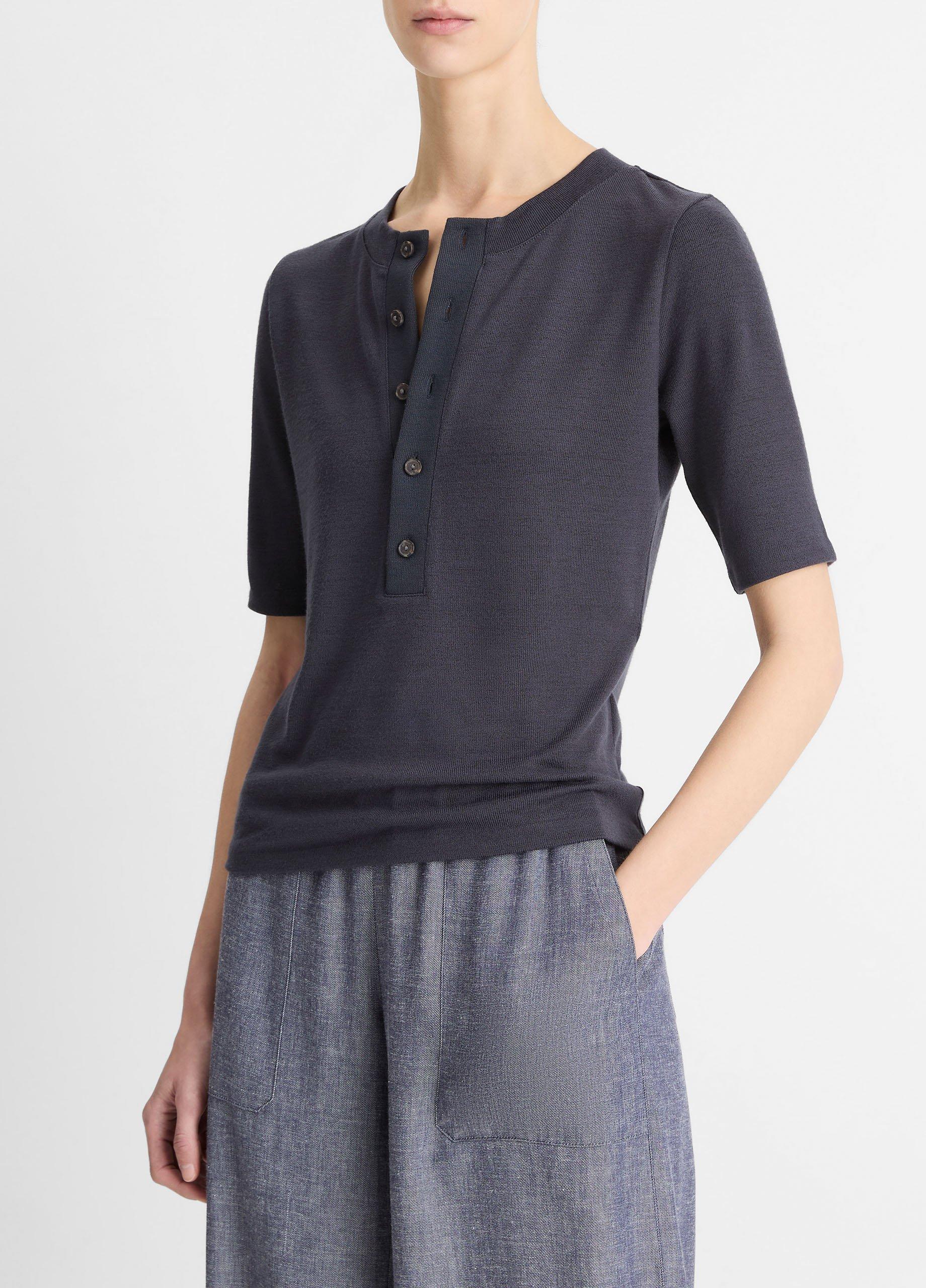 Jersey Elbow-Sleeve Henley image number 1