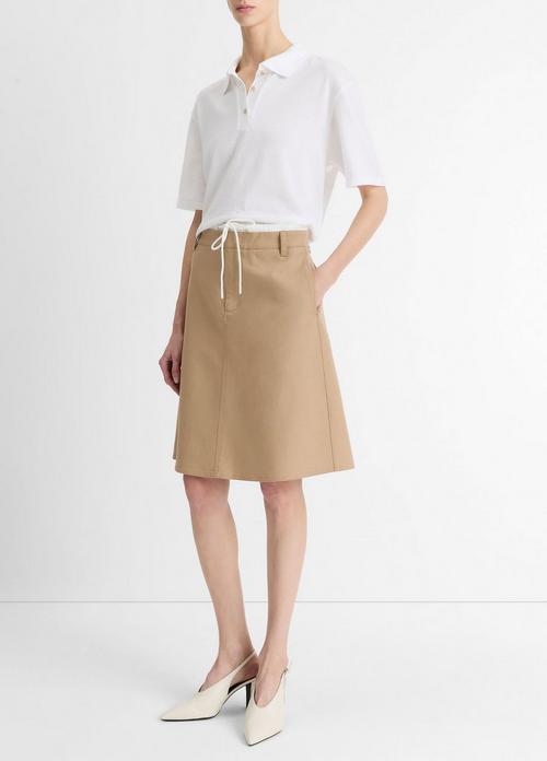 Double-Waistband Cotton Skirt