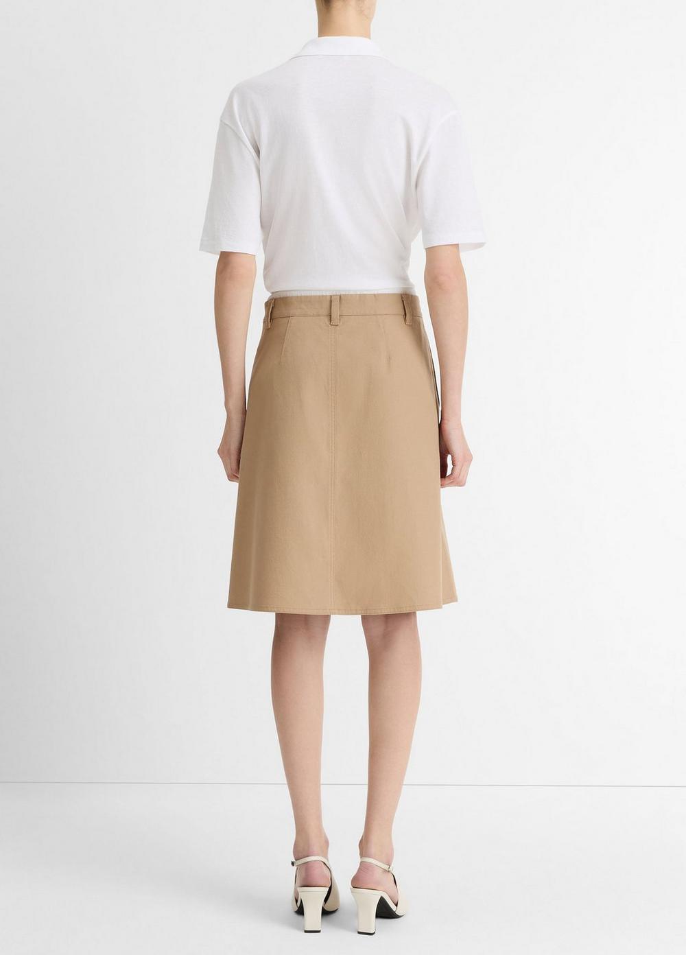 Double-Waistband Cotton Skirt in Skirts | Vince Double-Waistband Cotton Skirt in Skirts | Vince
