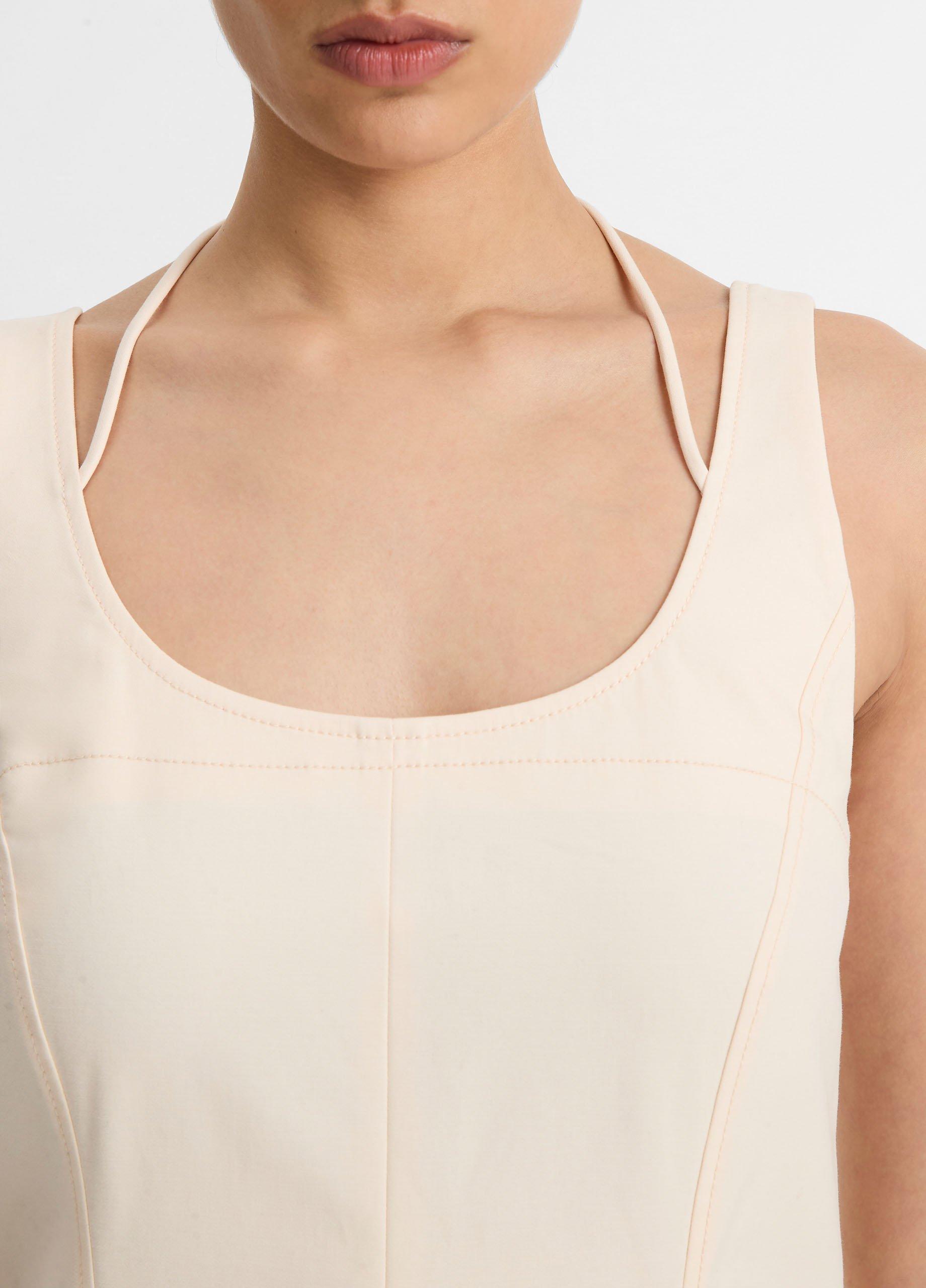 Seamed Cotton Tank Dress image number 3