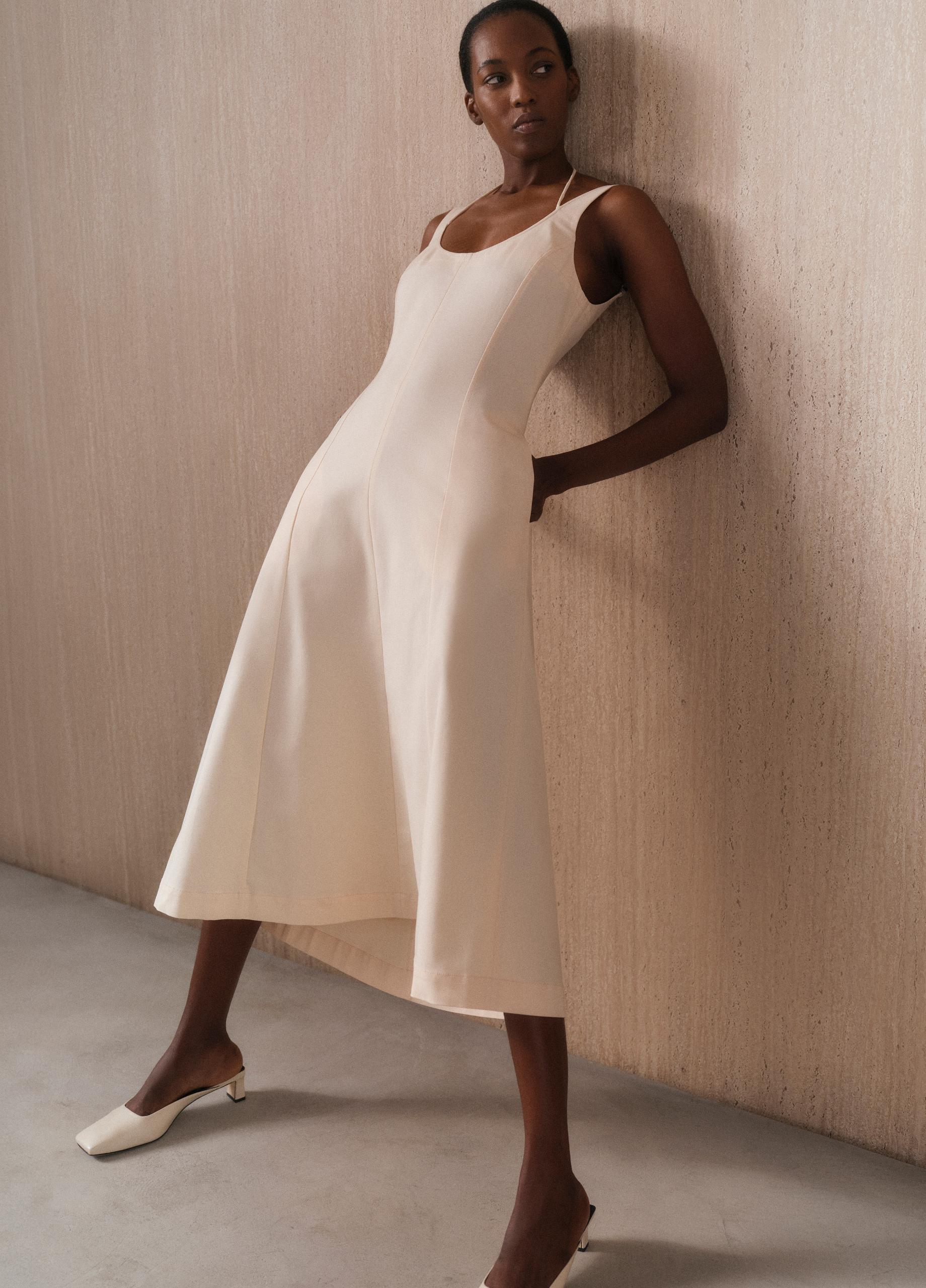 Seamed Cotton Tank Dress in Dresses & Skirts | Vince