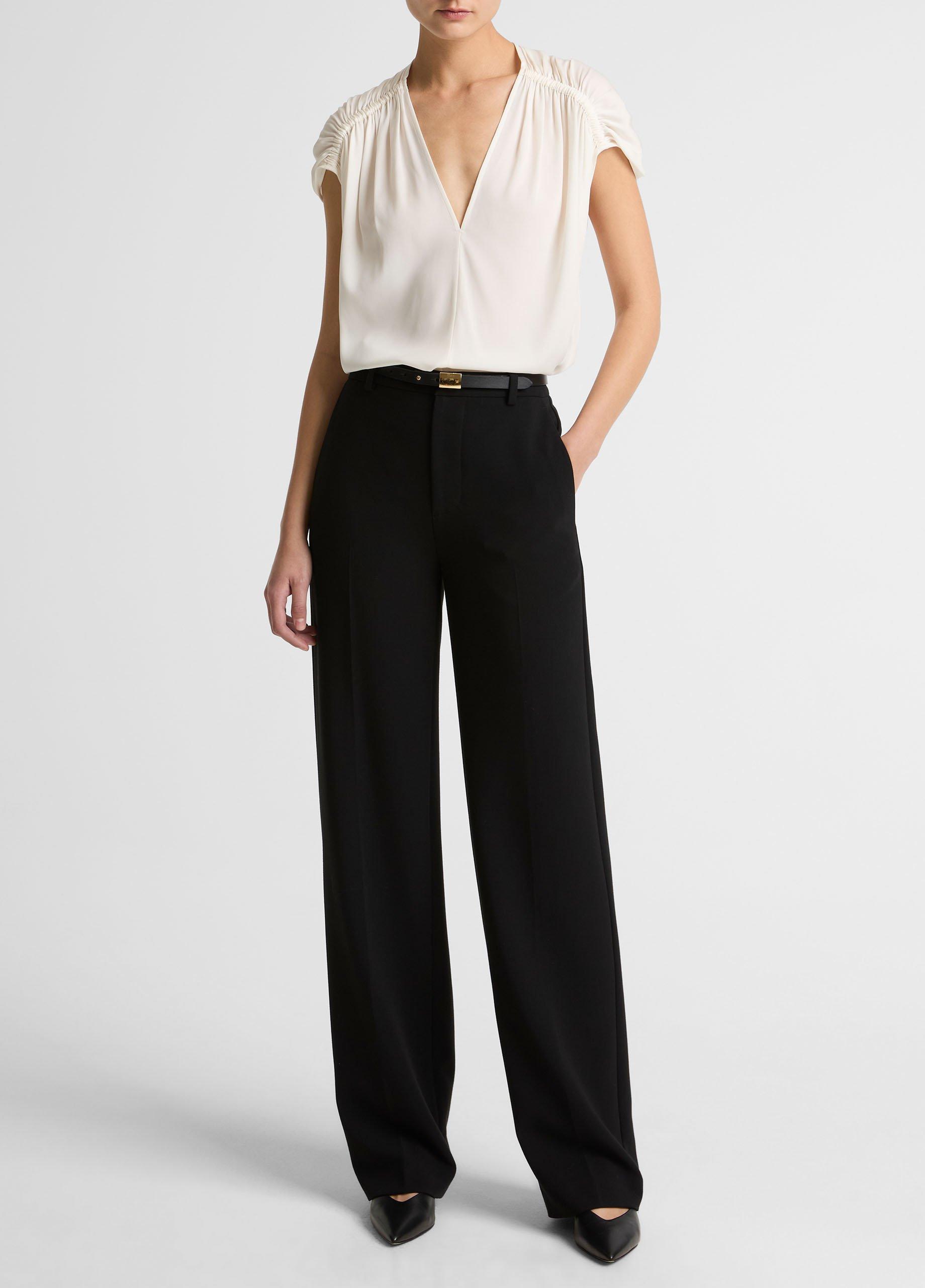Crepe High-Rise Straight-Leg Trouser image number 0