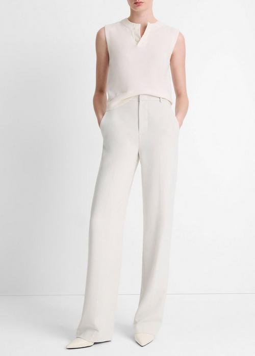 Crepe High-Rise Straight-Leg Trouser