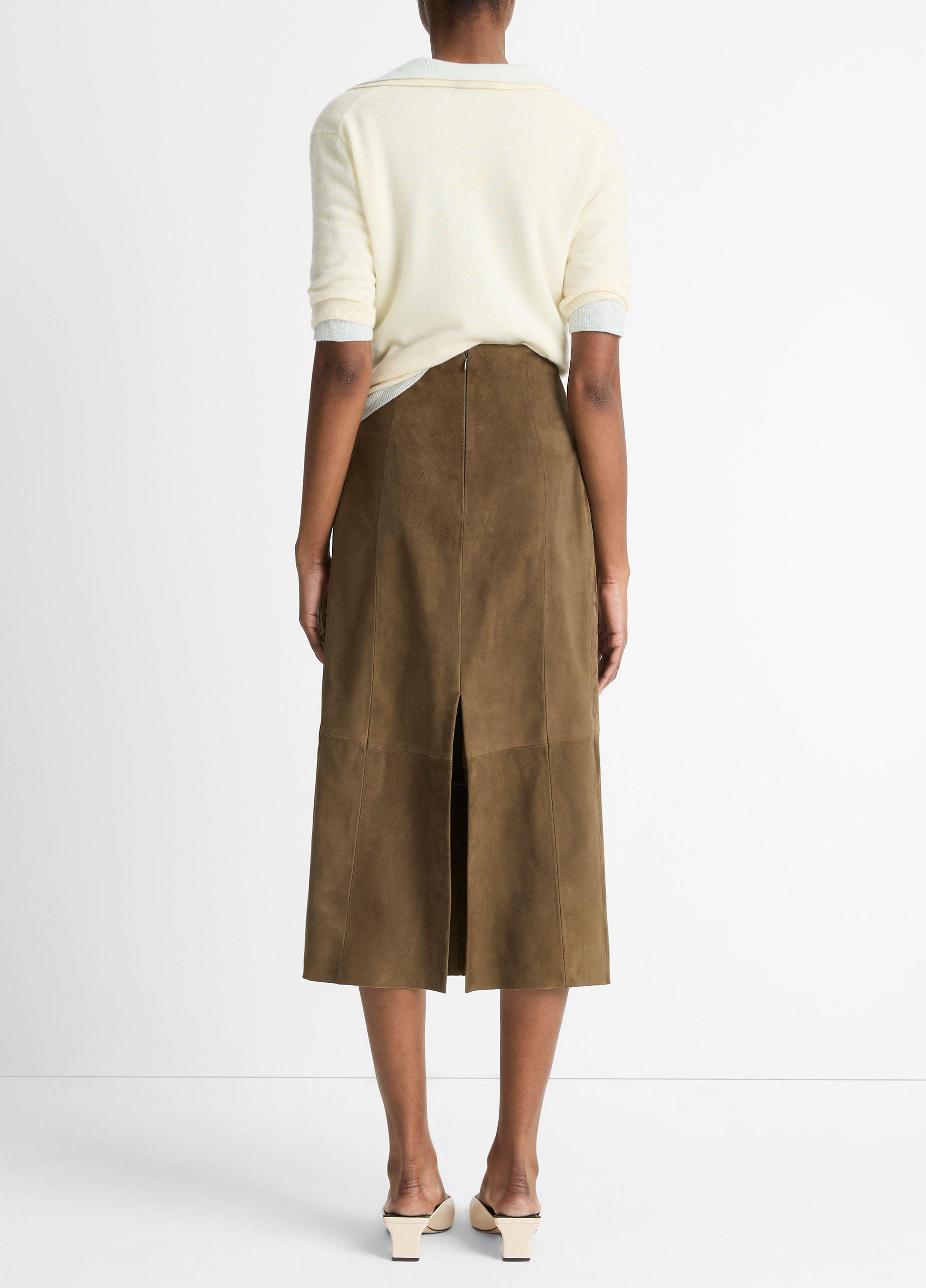 Suede Slim Midi Skirt image number 2