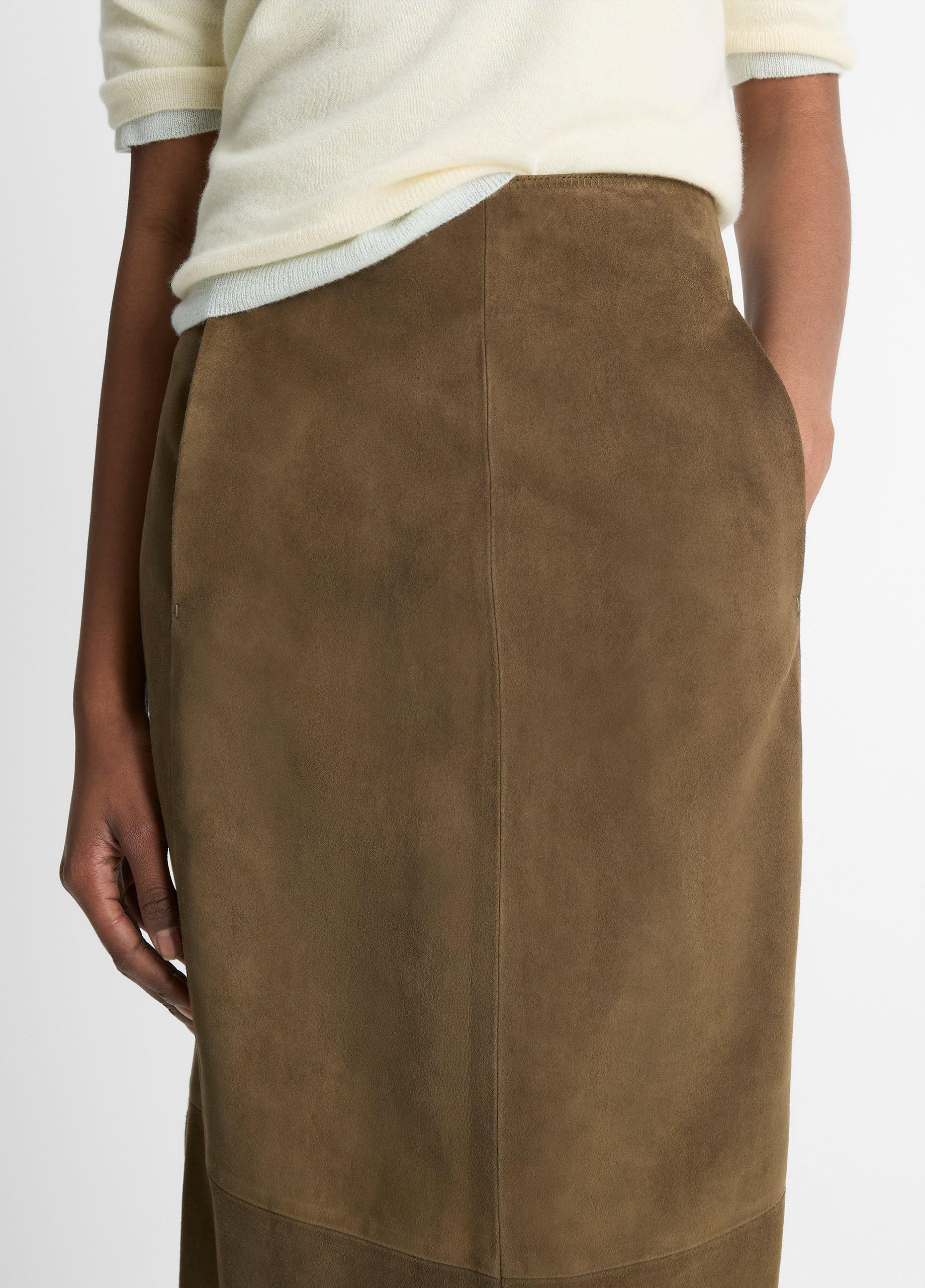 Suede Slim Midi Skirt image number 3