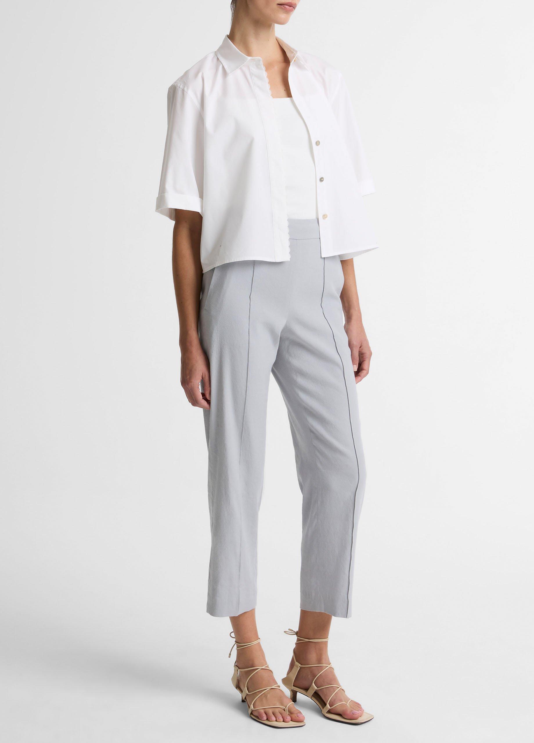 Grace Mid-Rise Linen-Blend Pull-On Pant image number 1