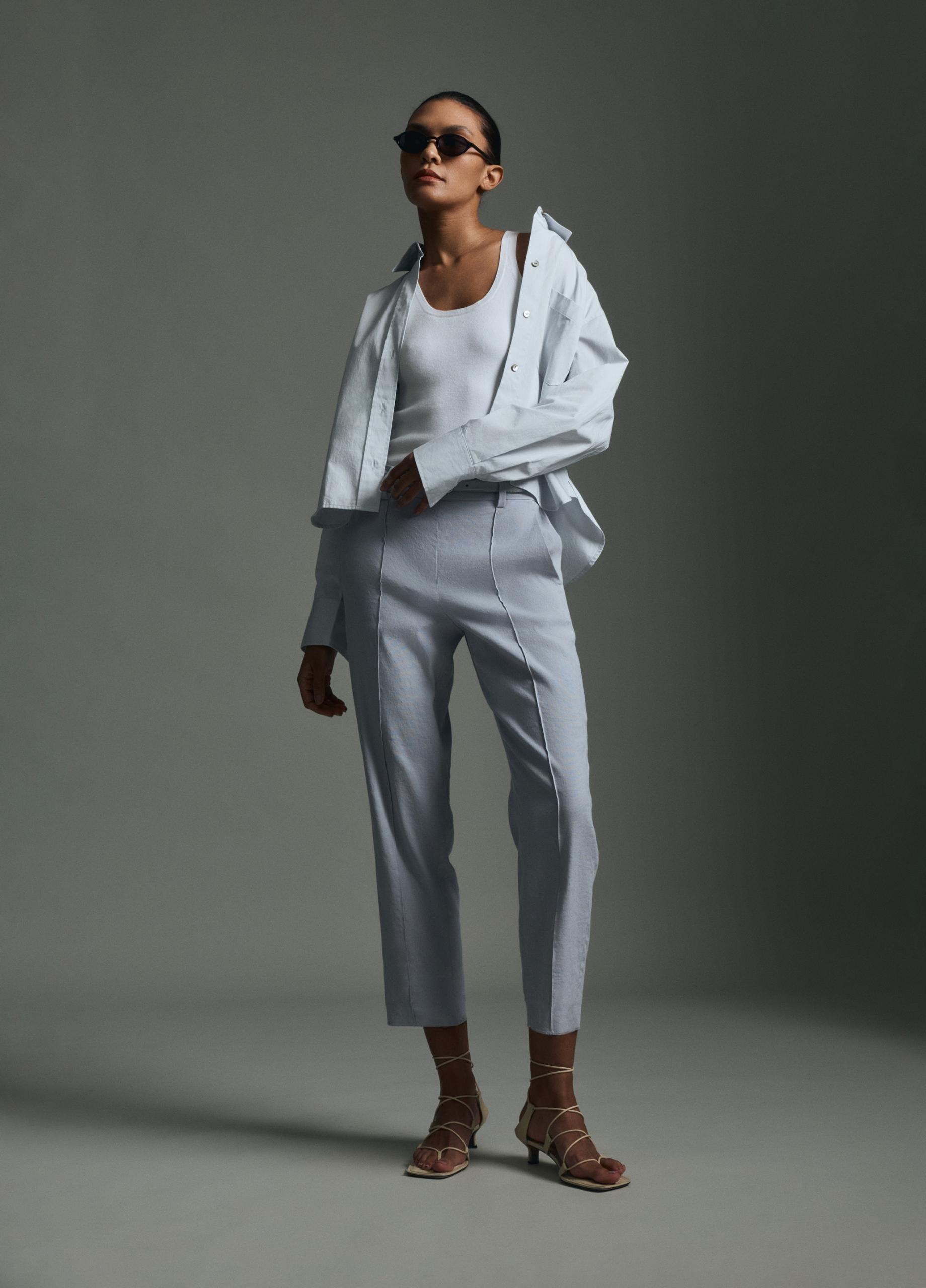 Grace Mid-Rise Linen-Blend Pull-On Pant image number 5