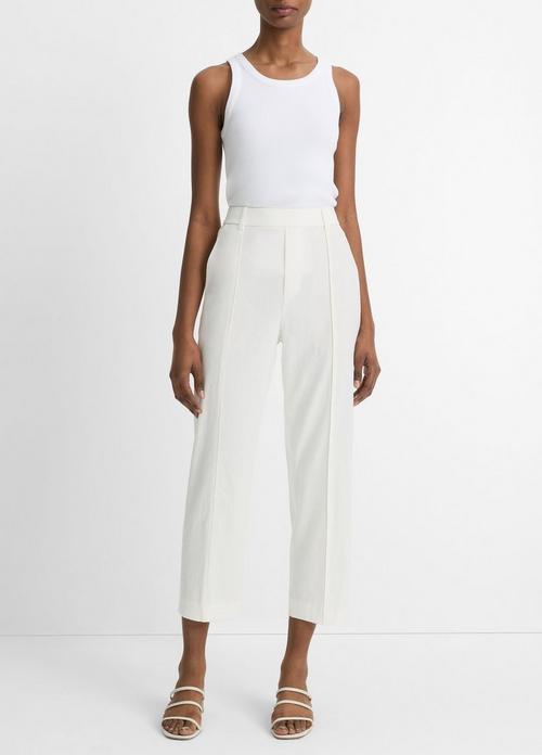 Linen-Blend Tapered Pull-On Pant