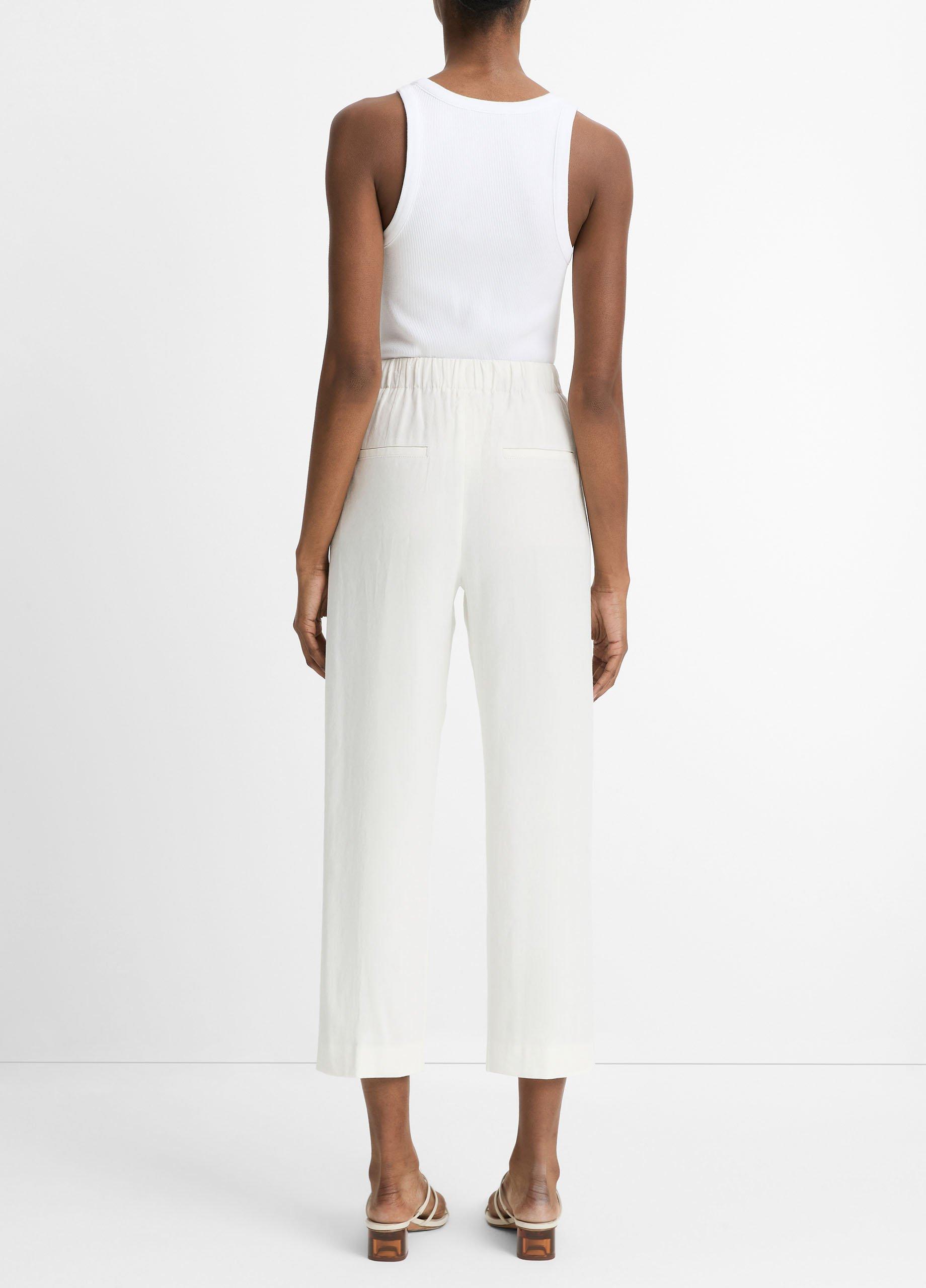 Linen-Blend Tapered Pull-On Pant in Trousers | Vince