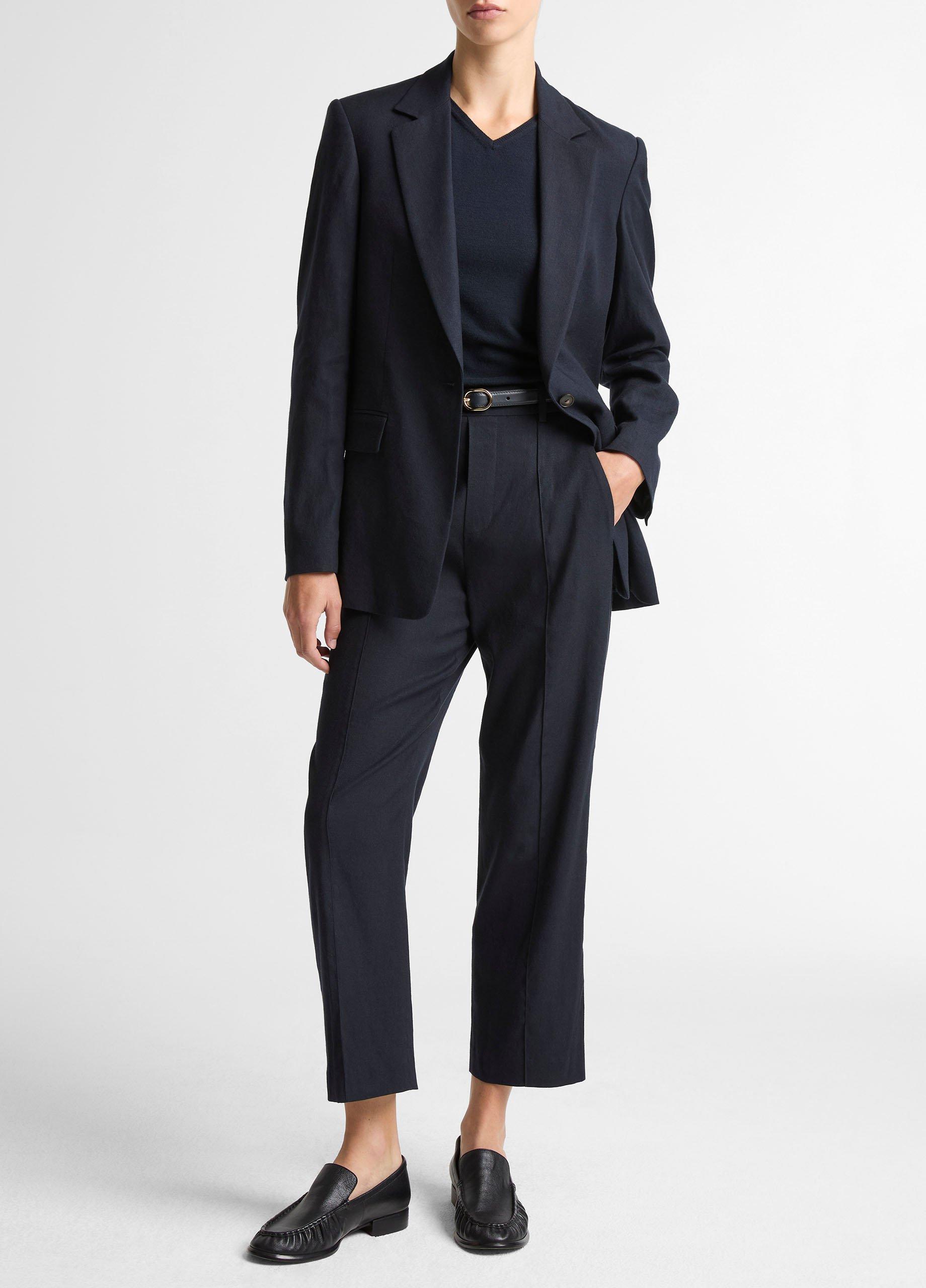 Grace Mid-Rise Linen-Blend Pull-On Pant