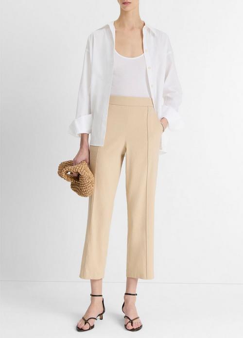 Linen-Blend Tapered Pull-On Pant