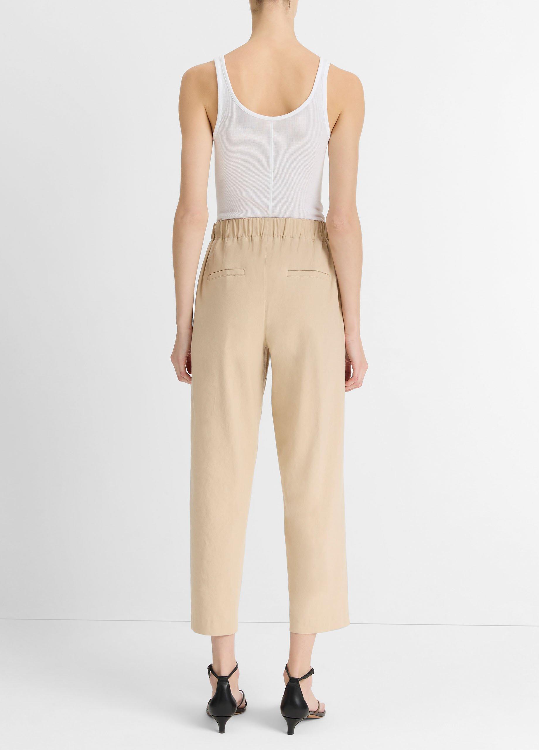 Linen-Blend Tapered Pull-On Pant image number 2
