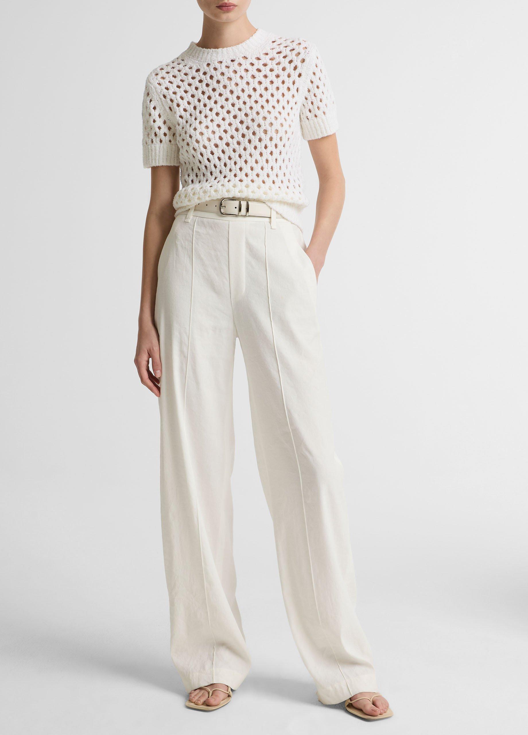 Joan High-Rise Linen-Blend Pull-On Pant