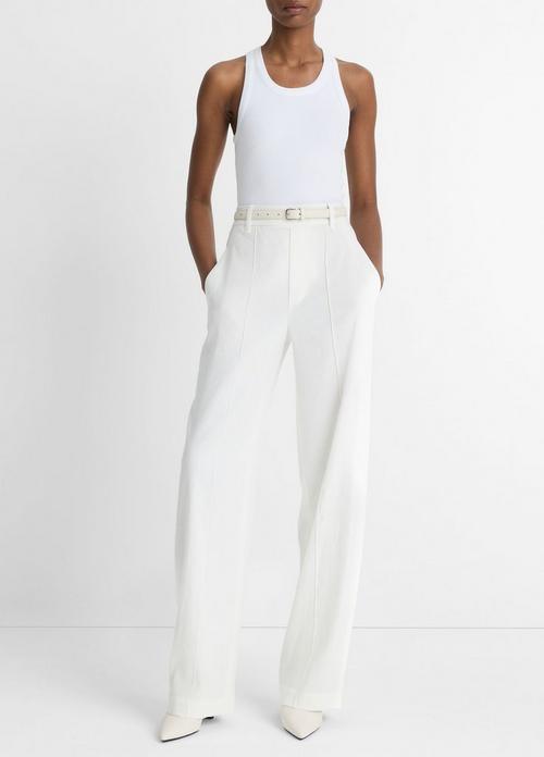 Linen-Blend High-Rise Pull-On Pant