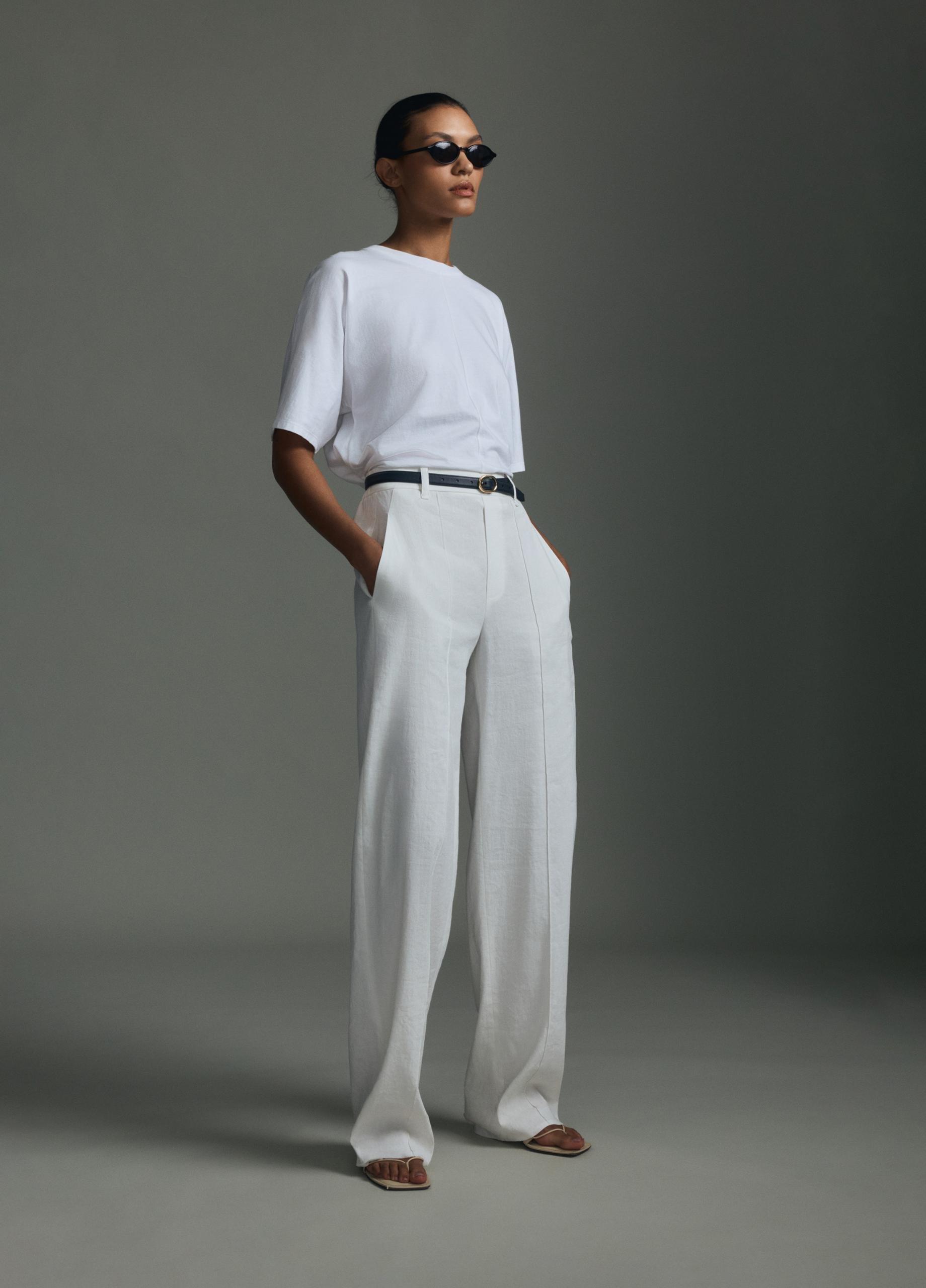 Joan High-Rise Linen-Blend Pull-On Pant image number 4